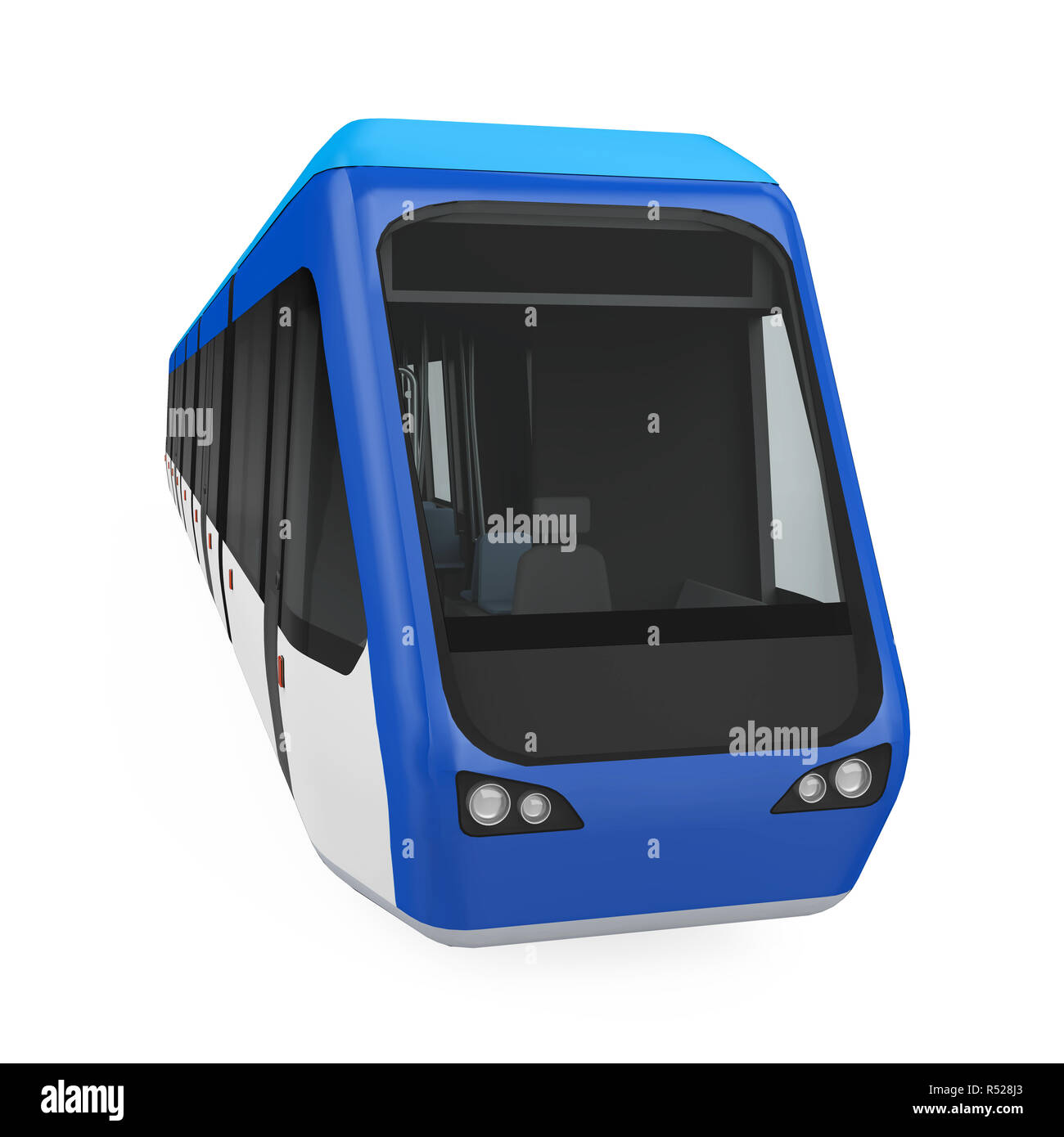 Moderne Straßenbahn isoliert Stockfoto