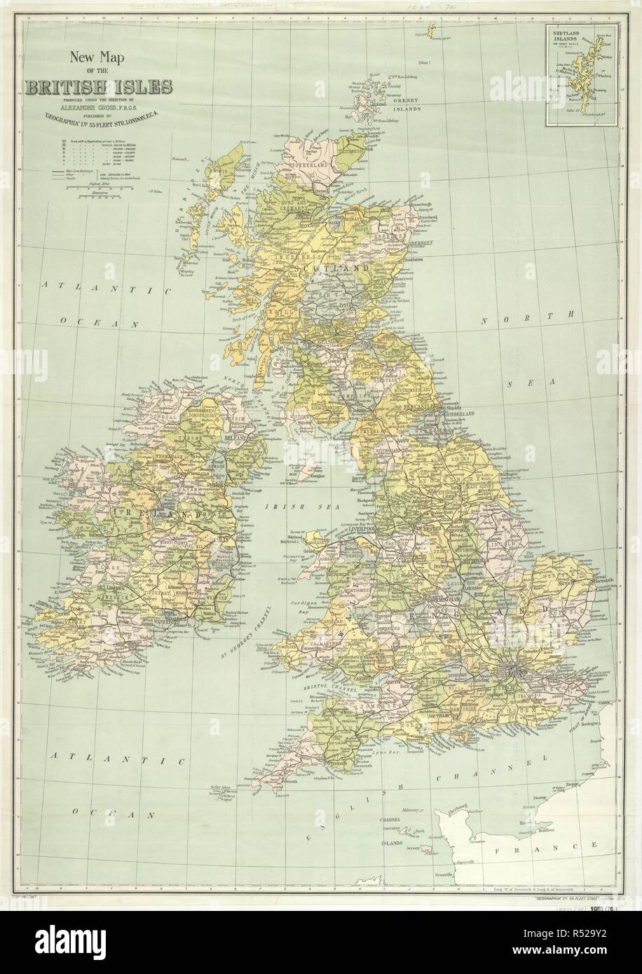 Eine Karte der Britischen Inseln. Neue Karte der Britischen Inseln. Unter der Leitung von A. G