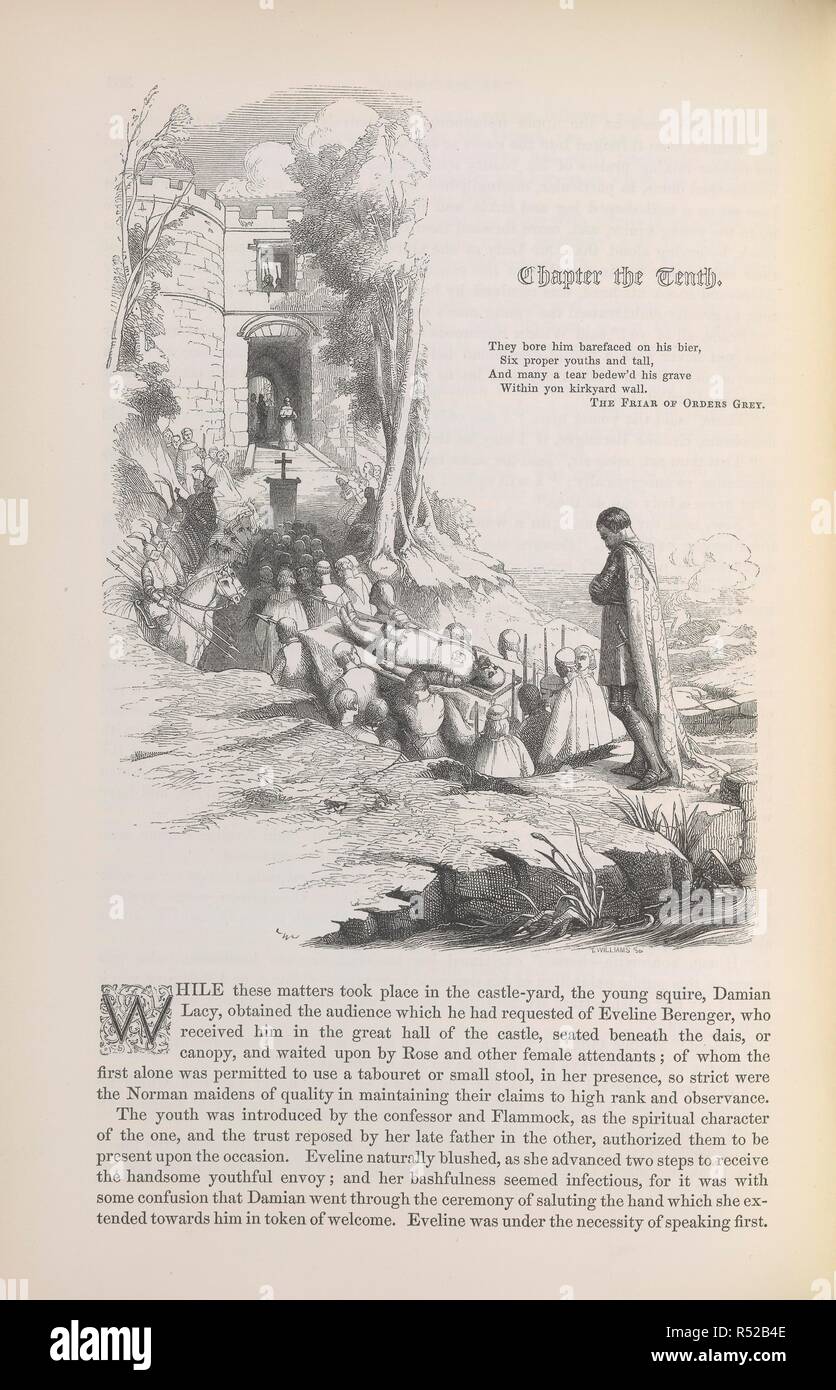 Trauerzug. Waverley Romane. (Abbotsford edition.).. Robert Cadell: Edinburgh, 1842-47. Quelle: 1458. Ich. 9, 362. Sprache: Englisch. Stockfoto