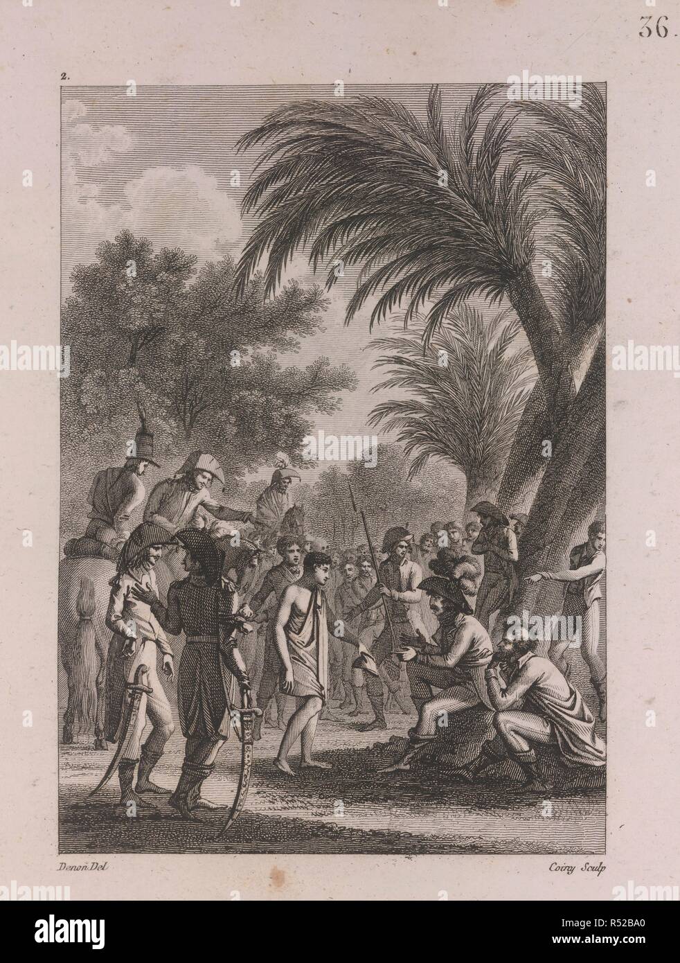 Die französischen Soldaten. Voyage dans la Basse et la Haute EÌgypte Pendant les campagnes du geÌneÌral Bonaparte. Paris, 1802. Quelle: 458. h. 11-12, Platte 36. Sprache: Französisch. Autor: Dominique Vivant Denon, Baron. Stockfoto