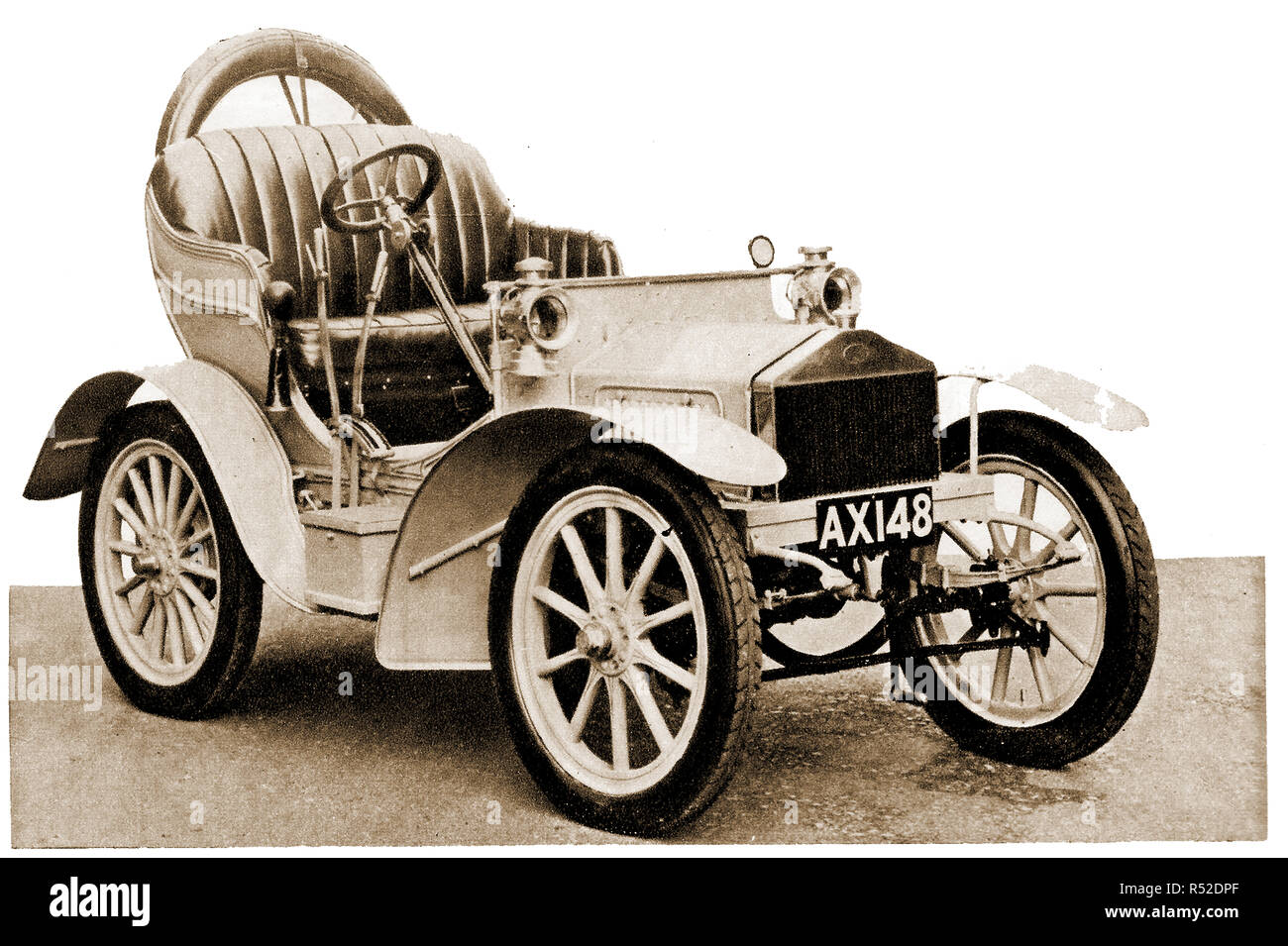 Circa 1906 - Eine frühe 10 horse power British Standard Zylinder Rolls Royce Motor Car Stockfoto