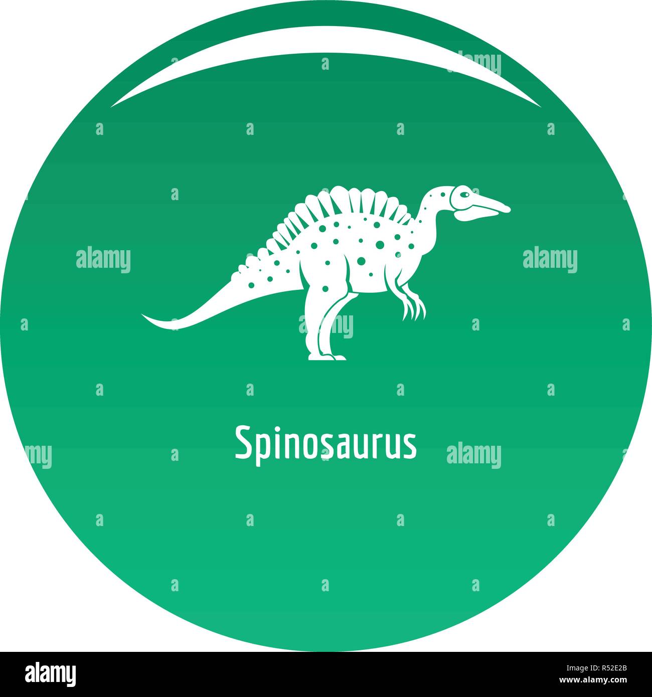 Spinosaurus Symbol. Einfache Abbildung der spinosaurus Vektor Icon für das Design grün Stock Vektor