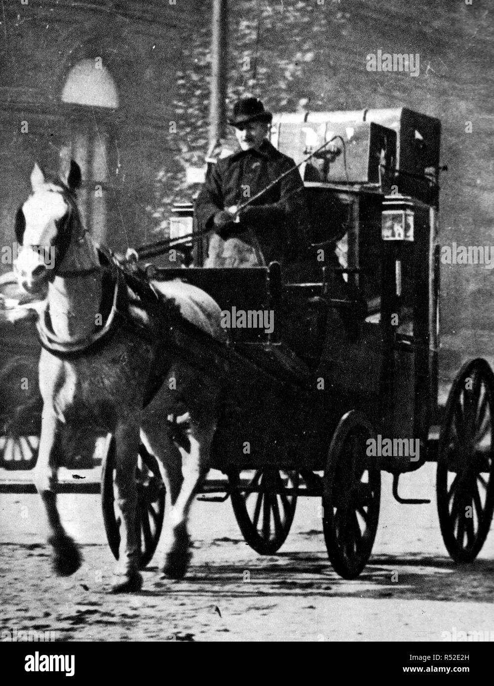 Eine der letzten "Growler" (Güter und Passagiere, die pferdekutschen) in London. Manchmal mit dem ähnlichen Clarence, die nur Passagiere beförderte, verwirrt Stockfoto