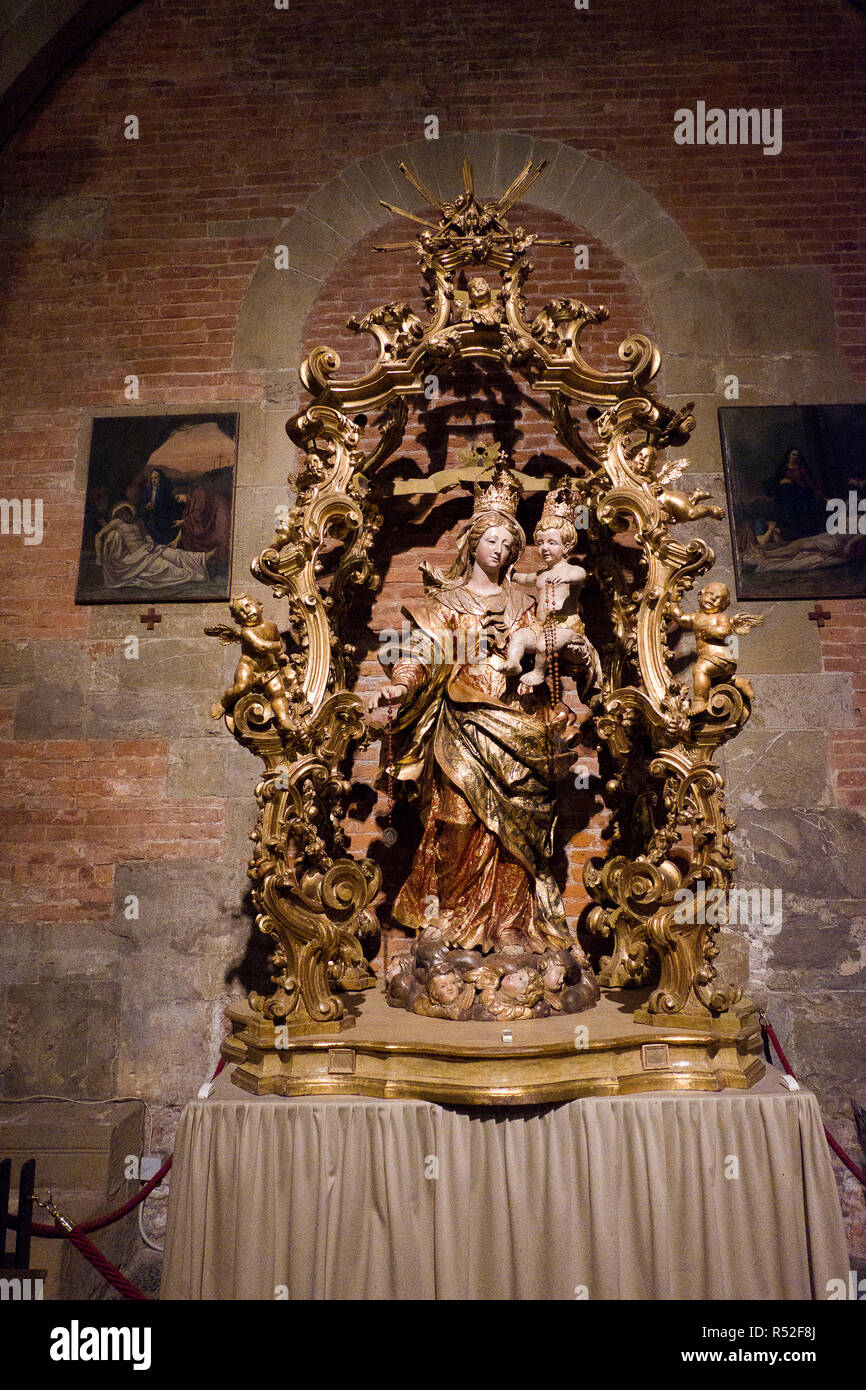 1155 holzstatue der madonna del rosario Fotos und Bildmaterial in