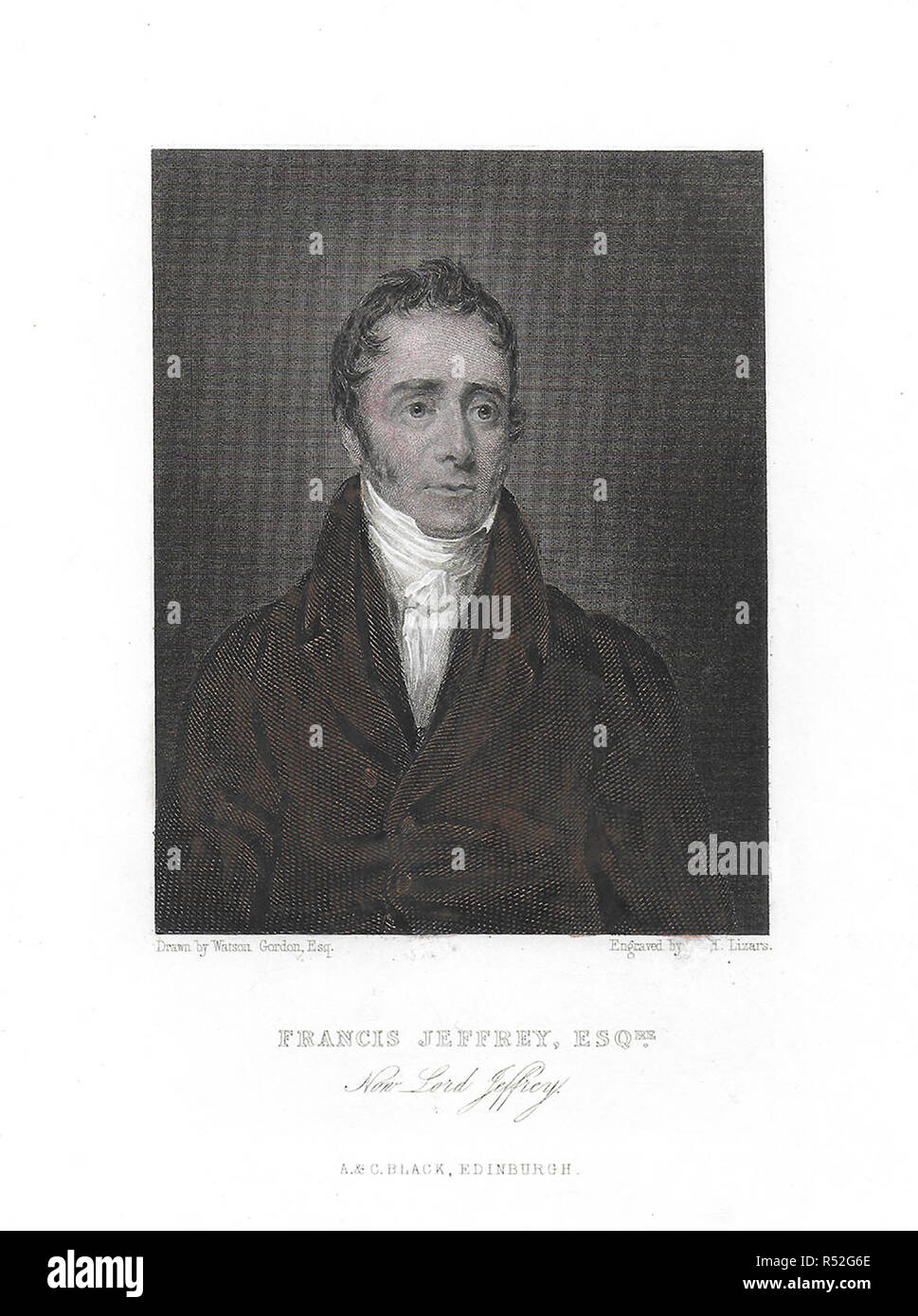 19. jahrhundert Porträt Gravur von Francis Jeffrey Richter 1773-1850 und Literaturkritiker Stockfoto