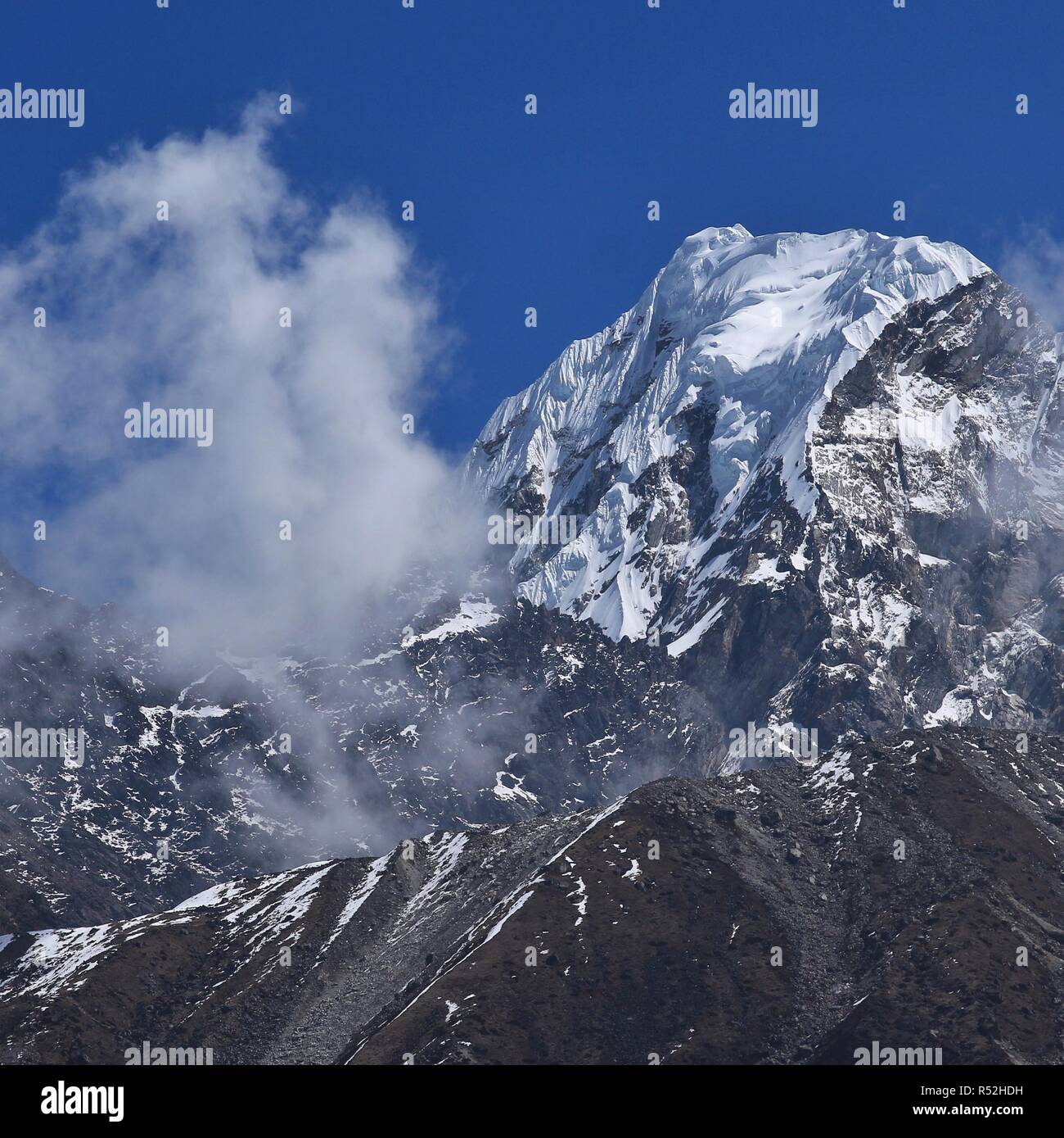 Höhepunkt des Hungchhi, hohen Berg an der Grenze Nepal-China Stockfoto