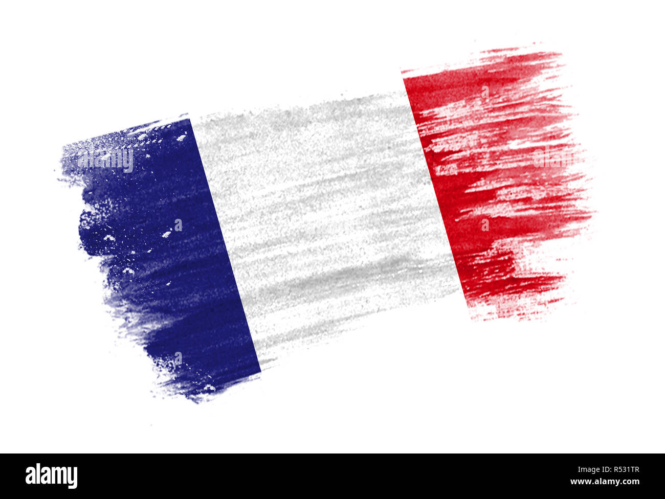 Gemalt Flagge Frankreich. Hand stil Flagge Frankreich Stockfotografie -  Alamy