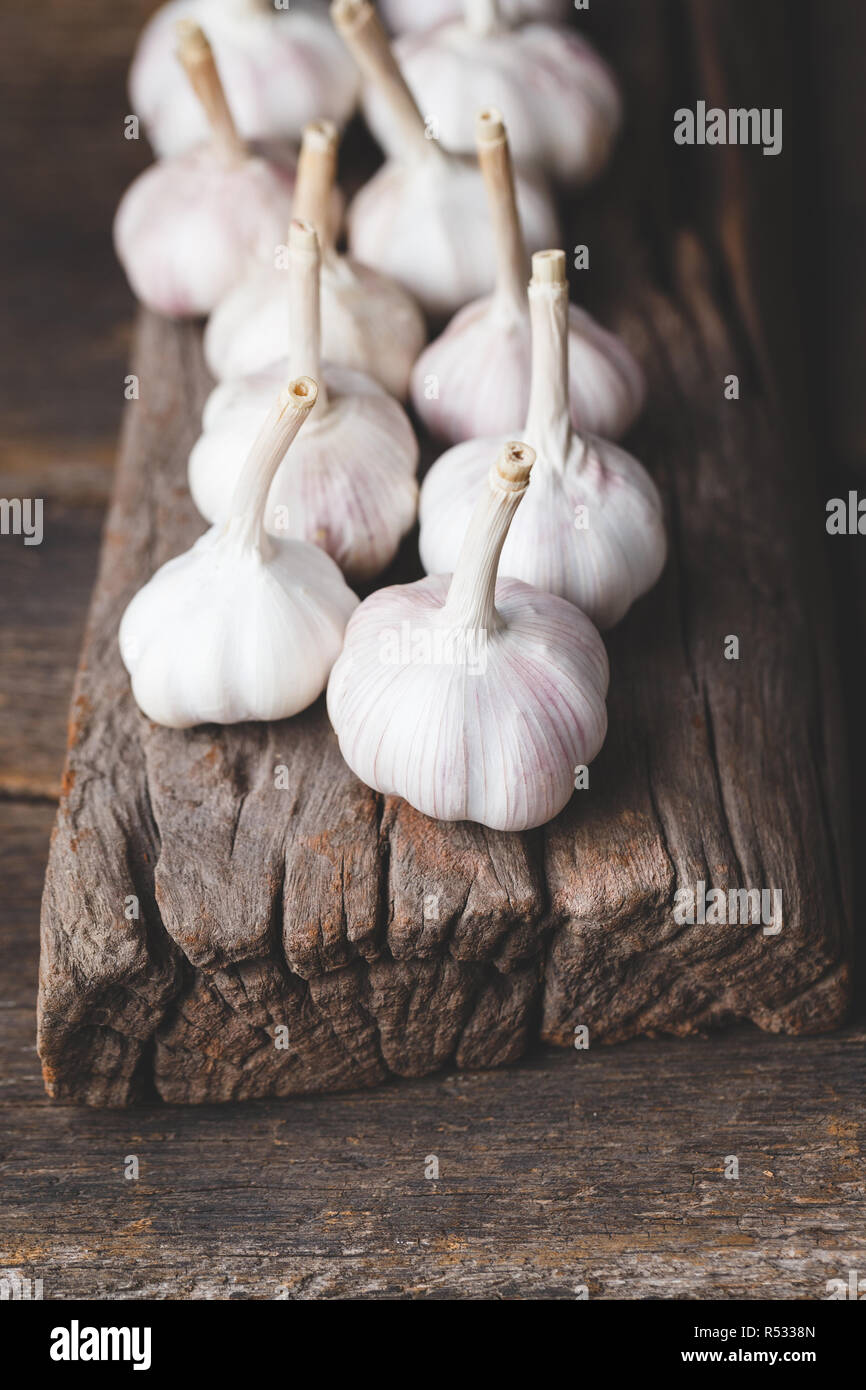 Knoblauch Zwiebeln Stockfoto