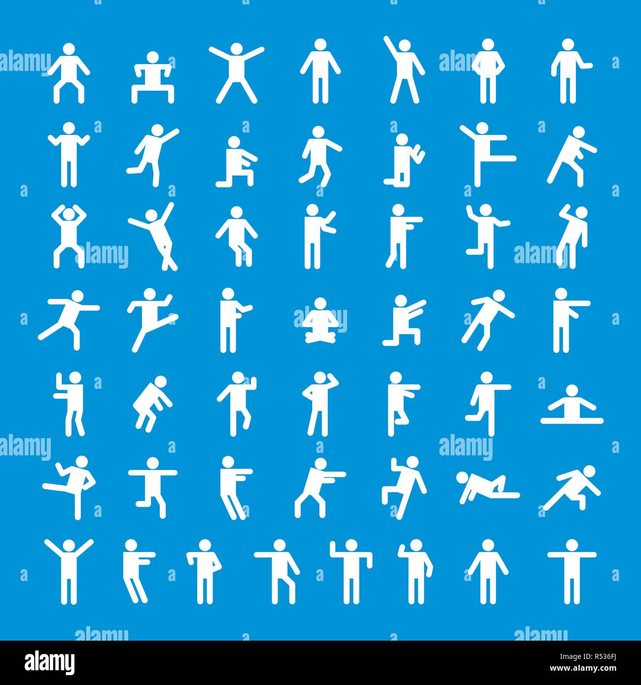 Mann Leute stick Icon Set. Einfache Abbildung von 50 Mann Menschen stick Vector Icons für Web Stock Vektor