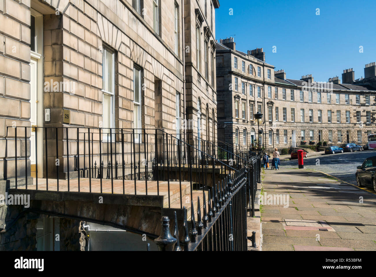 Neue Stadt, Gebäude, Architektur, georgianischen Häuser, Wohnungen, Edinburgh, Schottland, Großbritannien. Stockfoto