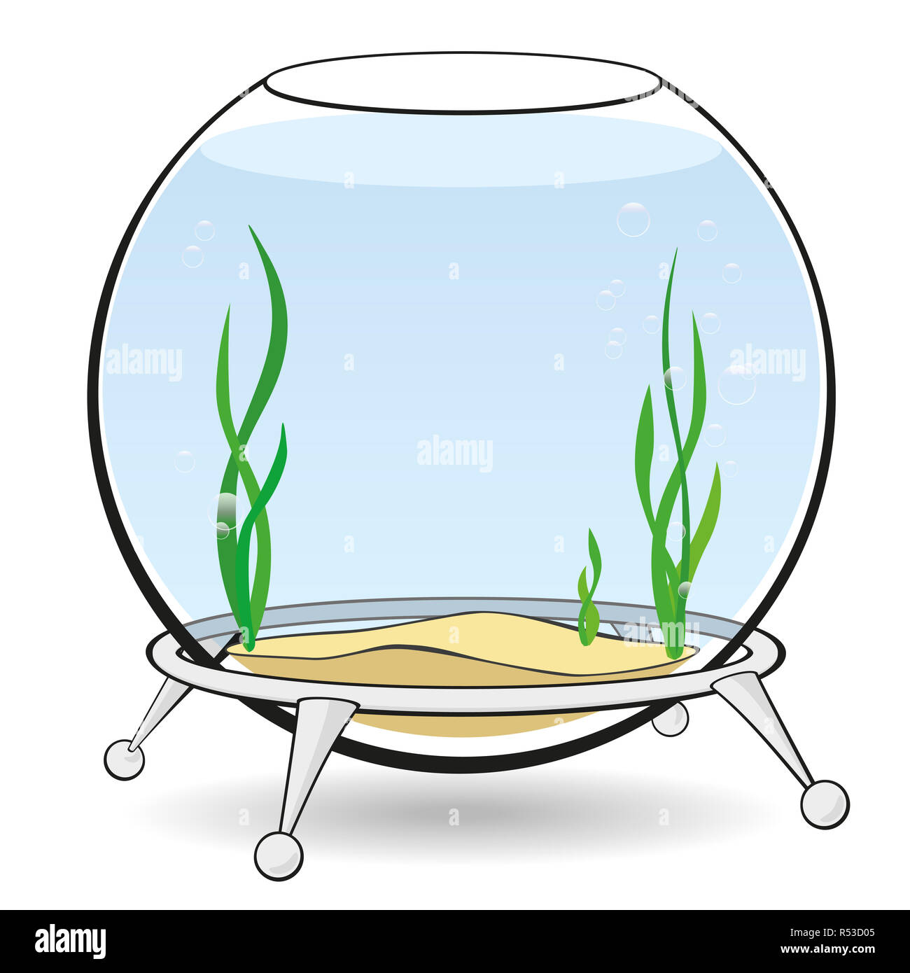 Ein rundes Aquarium für Fische Stockfoto