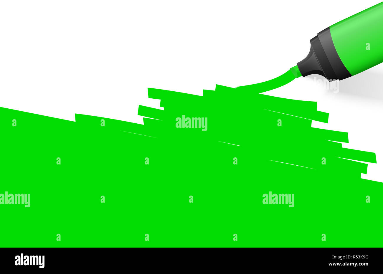 Farbigen Textmarker mit Markierung Stockfoto