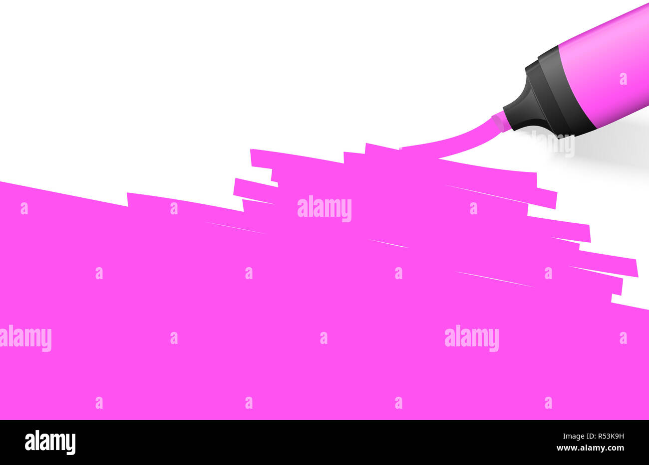 Farbigen Textmarker mit Markierung Stockfoto