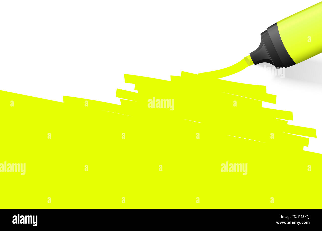 Farbigen Textmarker mit Markierung Stockfoto