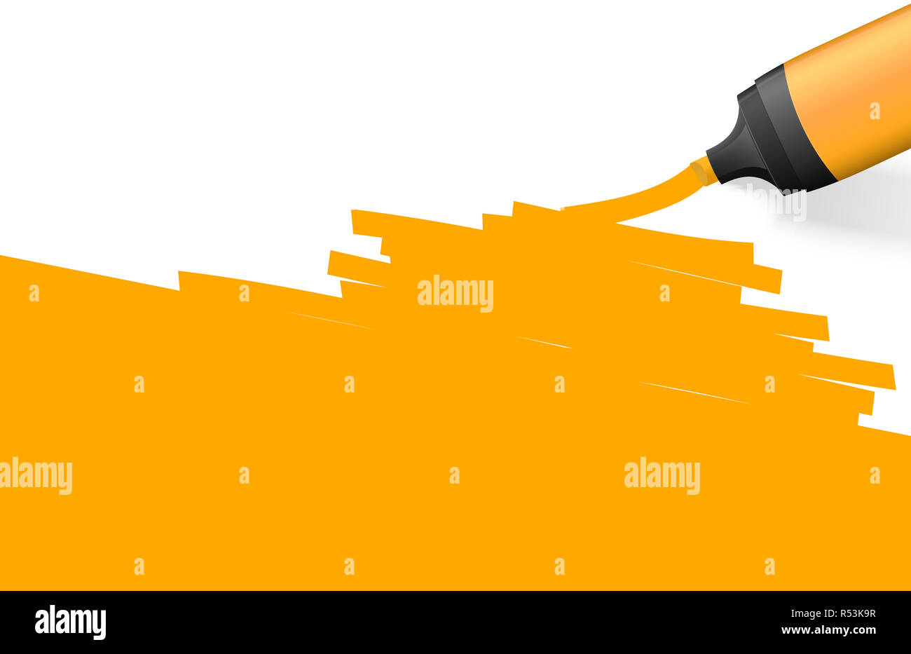 Farbigen Textmarker mit Markierung Stockfoto