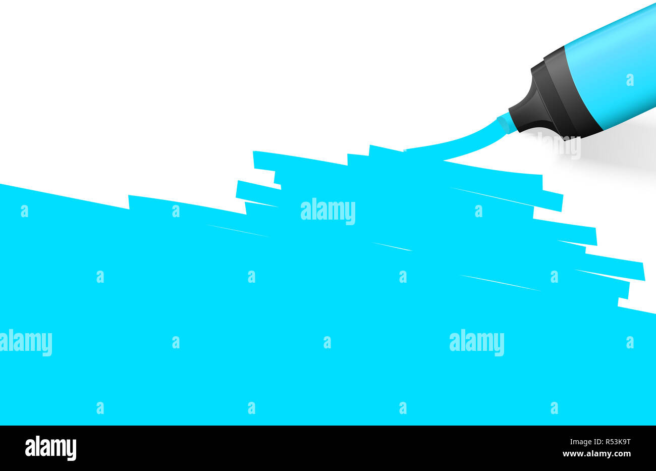 Farbigen Textmarker mit Markierung Stockfoto