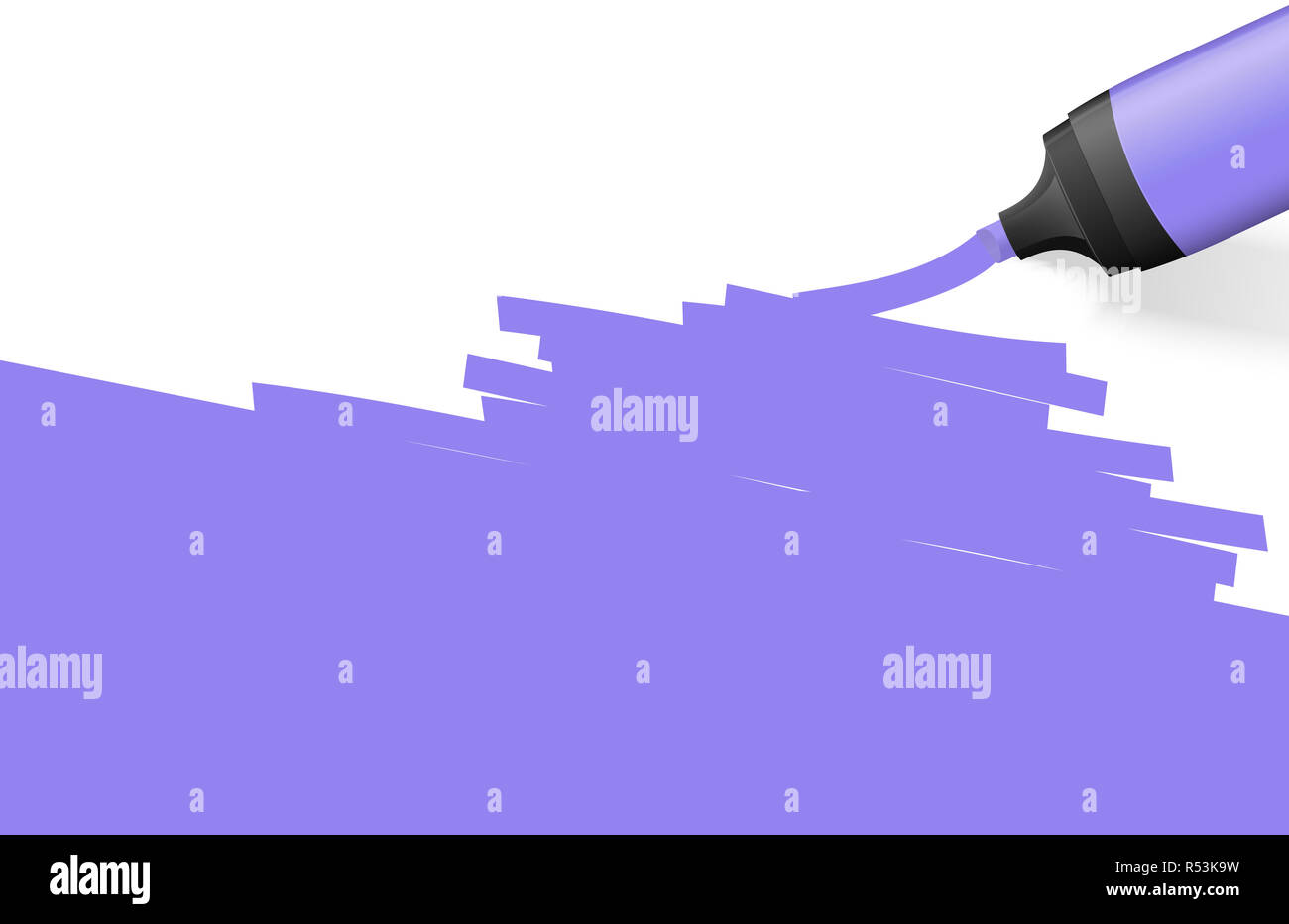 Farbigen Textmarker mit Markierung Stockfoto