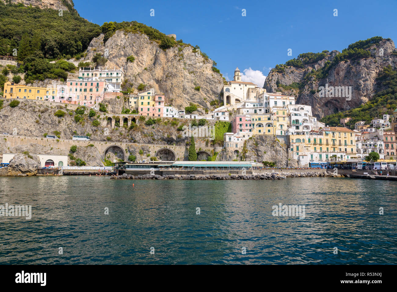 Gebäude von Amalfi entfernt in Italien Stockfoto