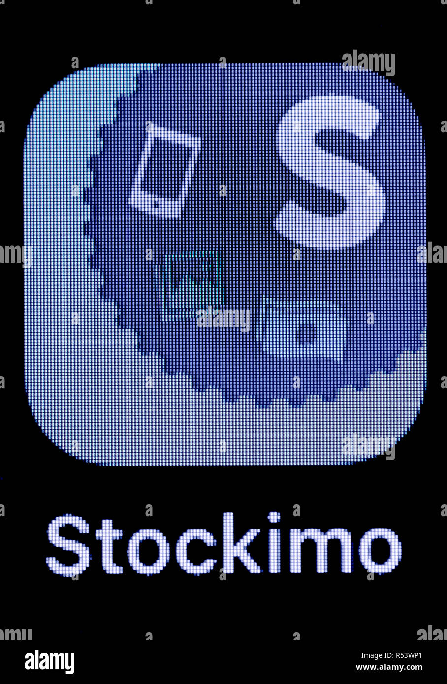 Stockimo Logo auf einem iphone. Stockfoto
