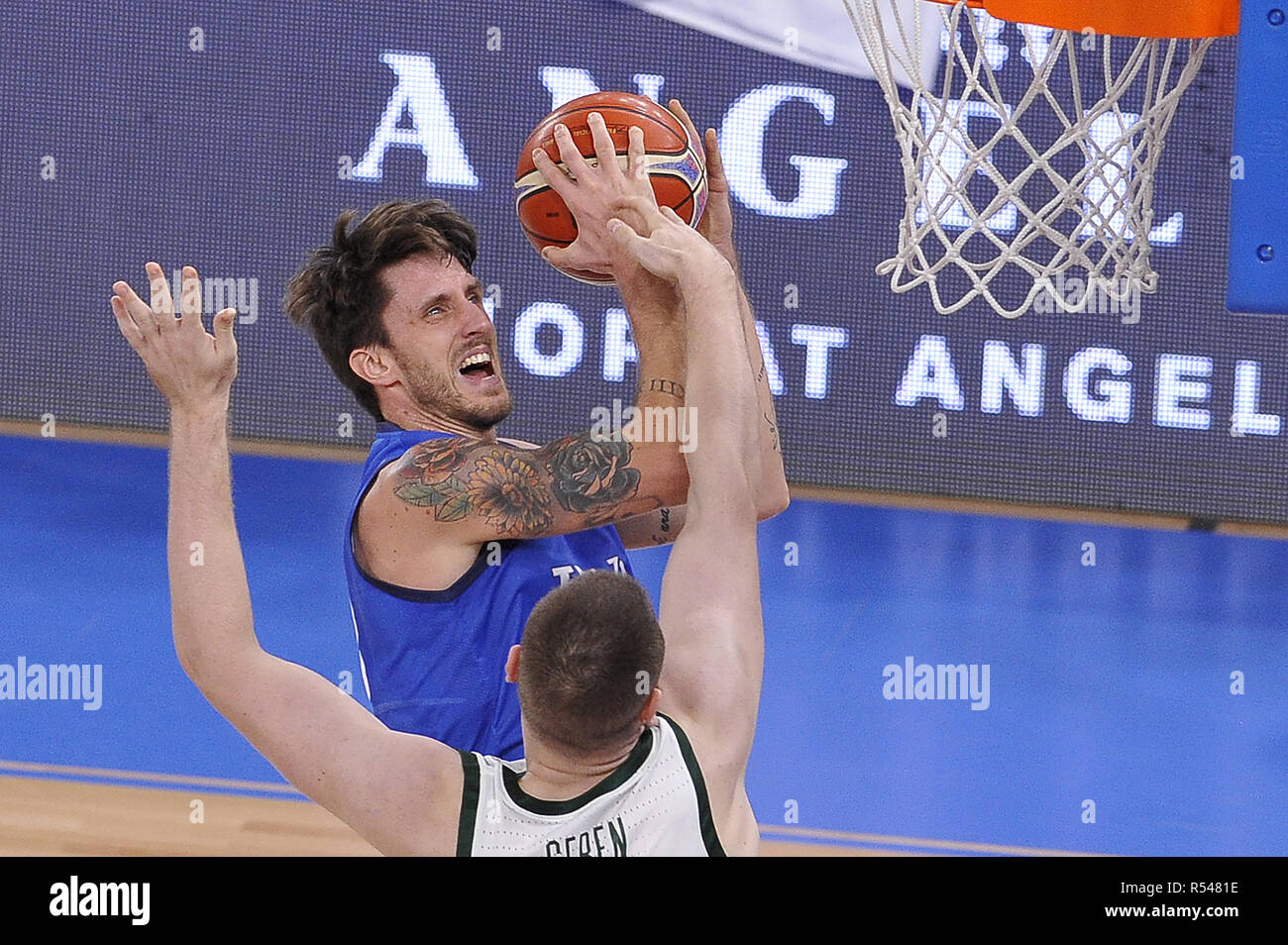 Foto Richard Morgano/LaPresse 29 Novembre 2018 Brescia, Italia Sport Warenkorb FIBA Coppa del Mondo 2019 Qualificazioni Italia - Litauen Nella Foto: Achille polonara Foto Richard Morgano/LaPresse November 29, 2018 Brescia, Italien Sport Warenkorb FIBA WM2019-Qualifikation Italien - Litauen In der Pic: Achille polonara Stockfoto