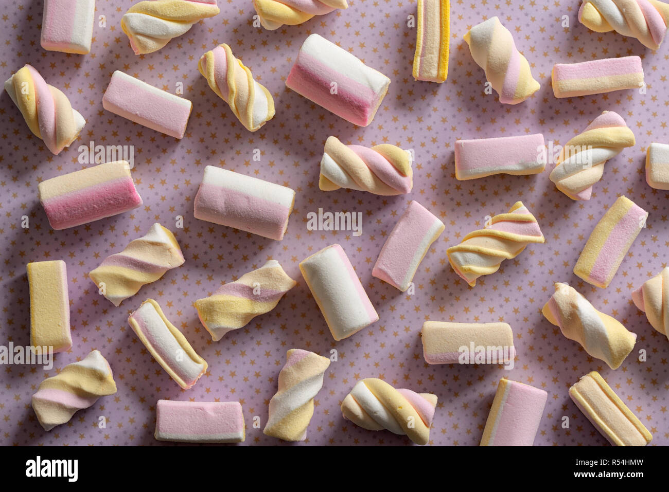 Süßigkeit marshmallow Süßigkeiten Muster Hintergrund Stockfoto