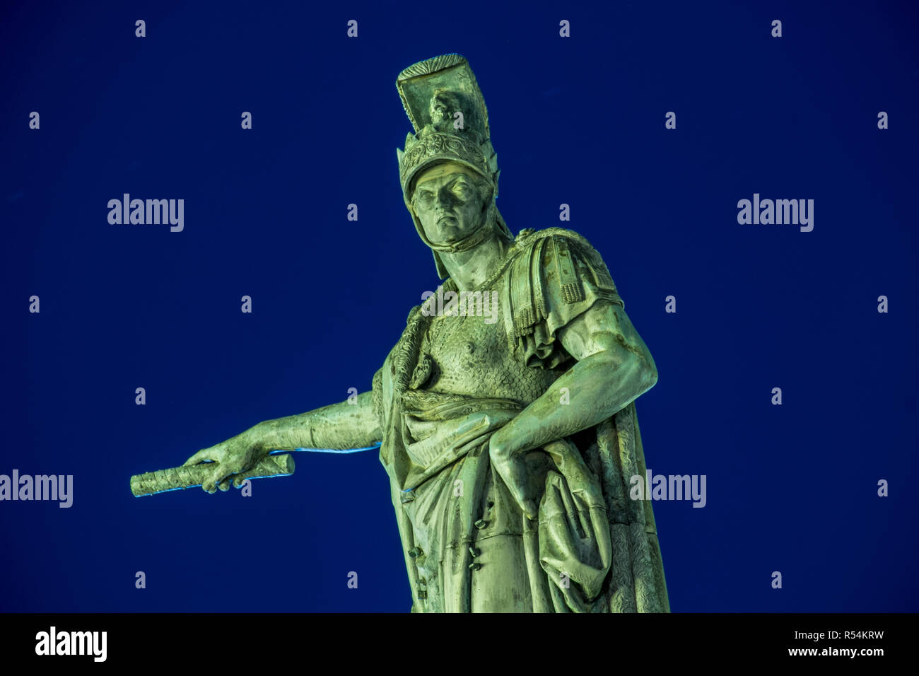 Bronze stratue von King Charle Felix in der Piazza Yenne, Cagliari, Sardinien, Italien Stockfoto