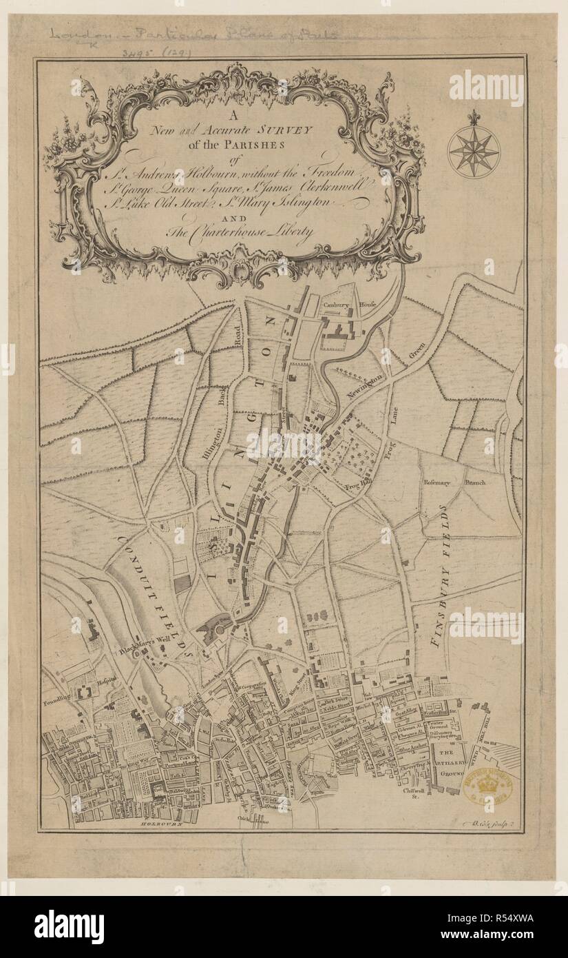 Die Pfarreien von London. Eine neue und genaue Erhebung der Pfarreien St. A. 1750?. Quelle: Karten.* 3495. (129). Sprache: Englisch. Stockfoto