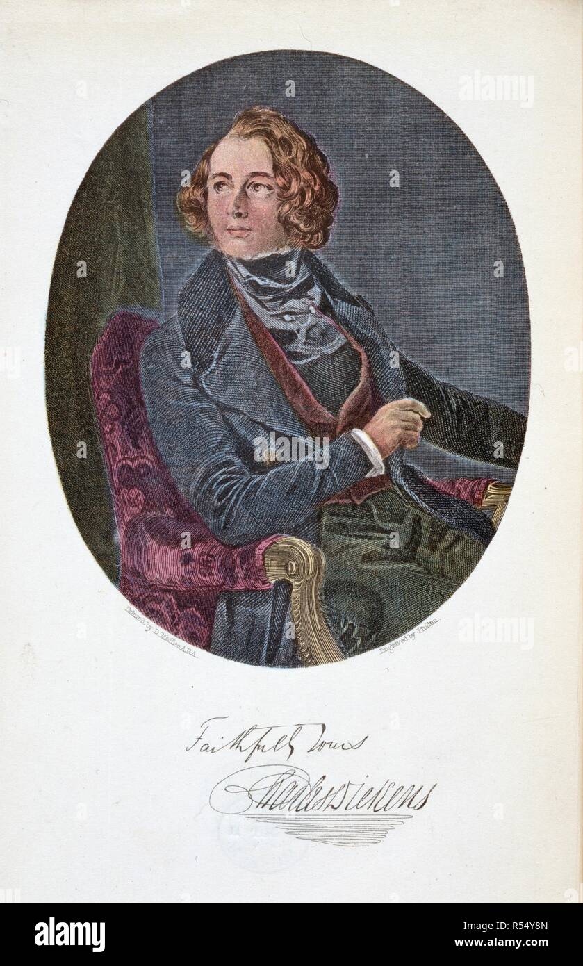 Charles Dickens. Das Leben und die Abenteuer von Nicholas Nickleby... Esprit. Chapman & Hall: London; Henry Frowde: New York, [1. Charles John Huffam Dickens (1812-1870). Englischer Schriftsteller. Porträt. Bild aus das Leben und die Abenteuer von Nicholas Nickleby mit 39 Illustrationen von "Phiz" usw.... / Chapman & Hall: London produzierte Ursprünglich publiziert; Henry Frowde: New York, [1911]. . Quelle: 012612. Ich.8, frontispiz. Sprache: Englisch. Stockfoto