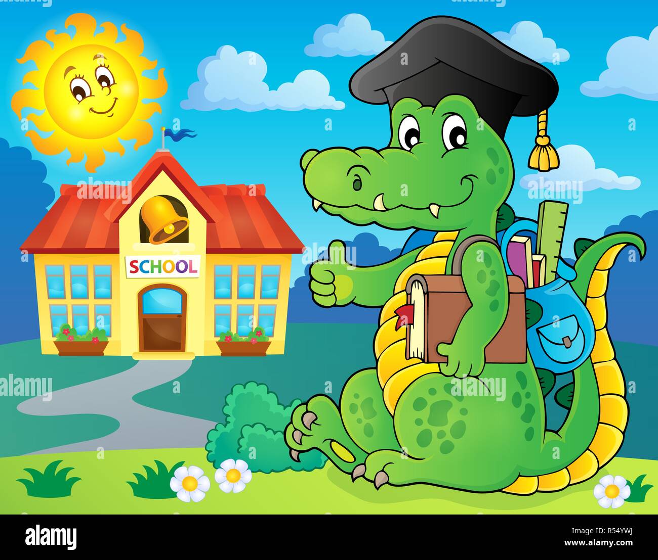 Schule Thema krokodil Bild 2 Stockfoto