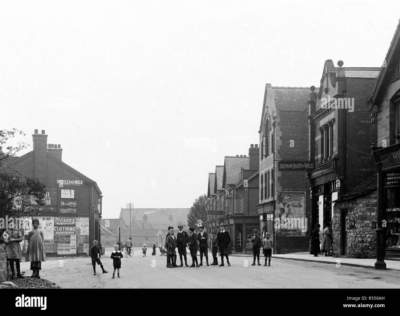 Barnsley Road, South Elmsall Anfang der 1900er Jahre Stockfoto