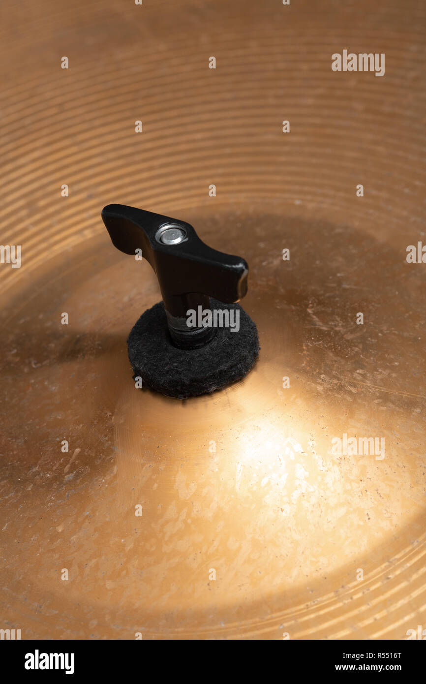 In der Nähe von Musical instrument Cymbals. Musikinstrument Stockfoto