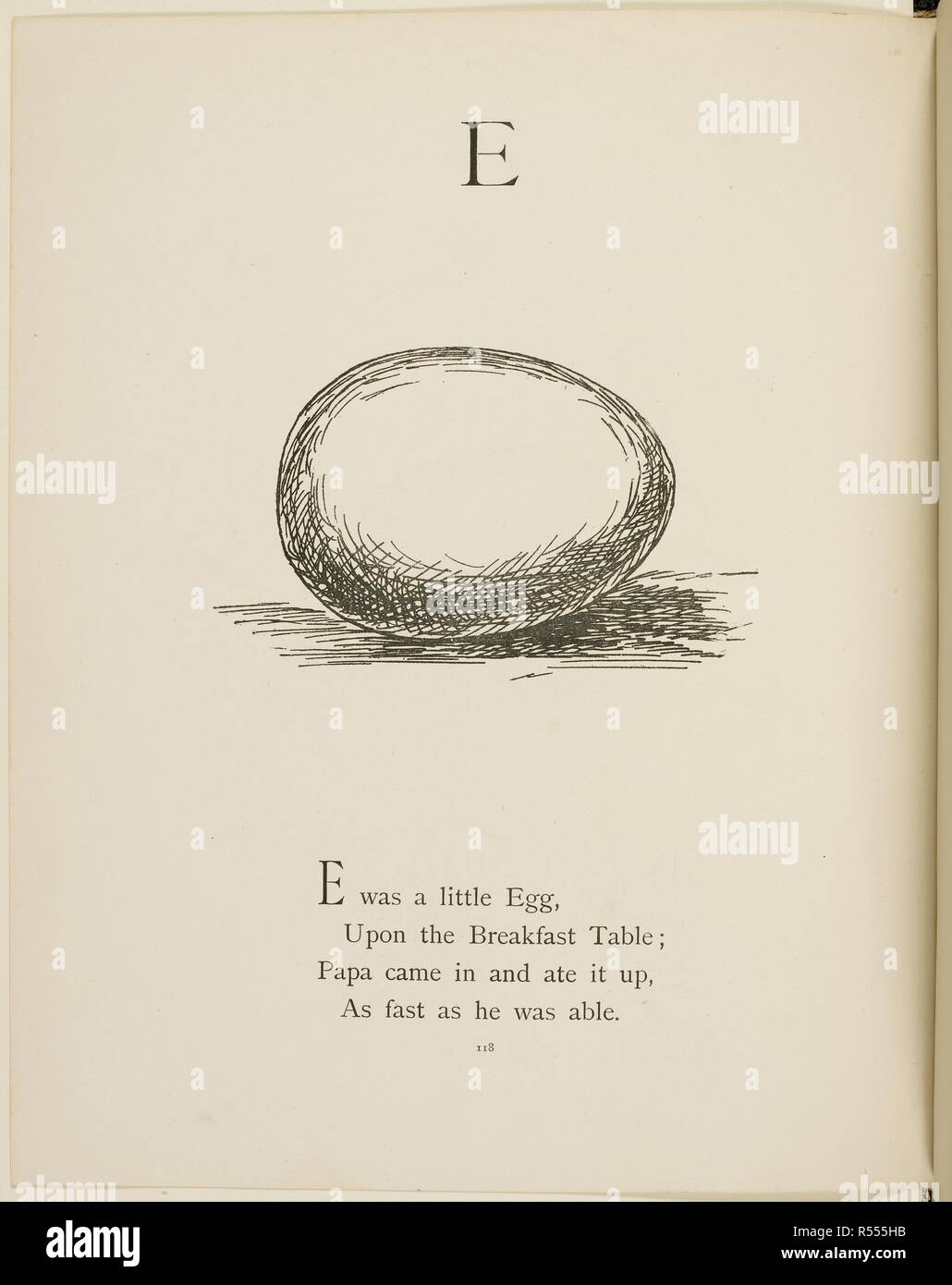 Ei Illustrationen und Verse aus Unsinn Alphabeten erstellt und von Edward Lear geschrieben. . Unsinn Botanik, und Unsinn Alphabete, fünfte Auflage. Frederick Warne & Co.: London & New York, 1889. Quelle: Cup. 400. 42 118. Sprache: Englisch. Stockfoto