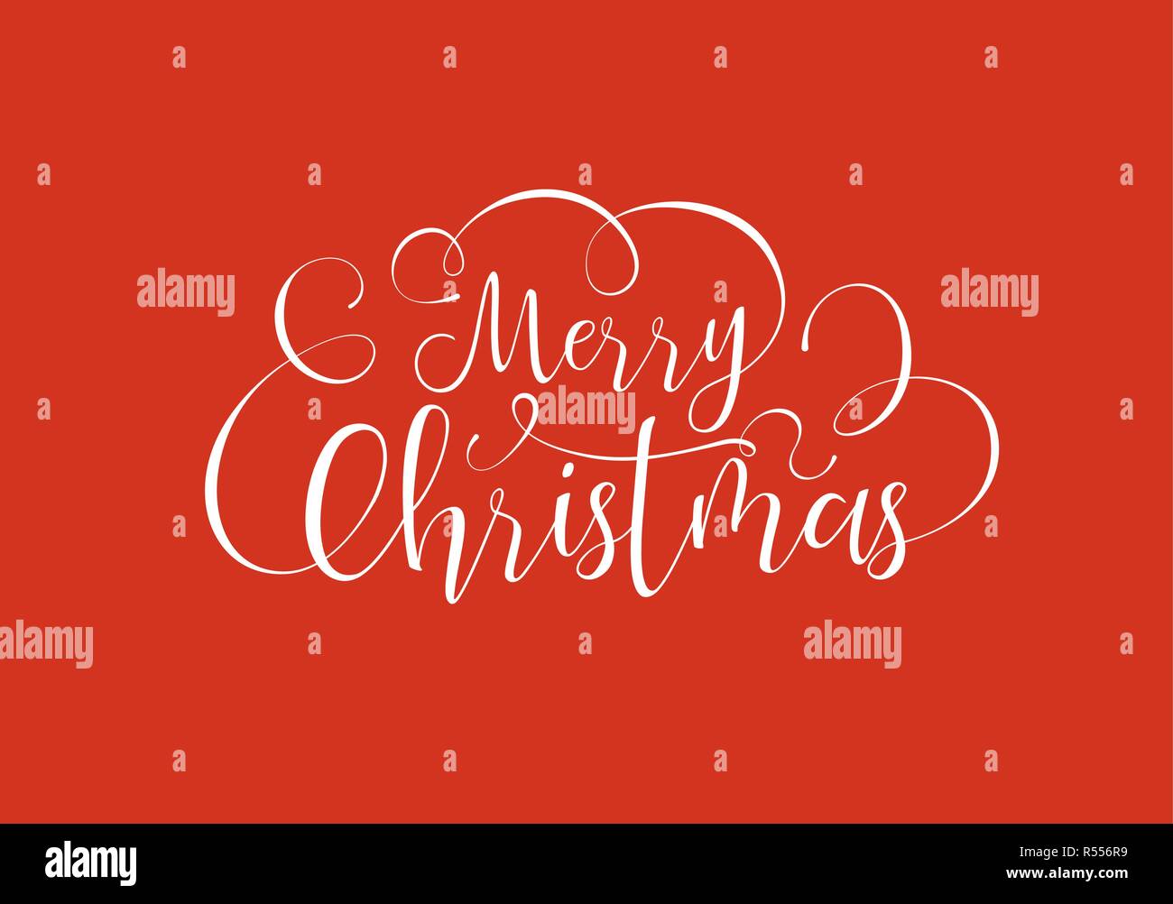 Frohe Weihnachten kalligrafischen Grußkarte oder Party Einladung Abbildung, handschriftliche Typografie Text zitieren. Elegante Ferienwohnung Nachricht über den roten Hinterg Stock Vektor