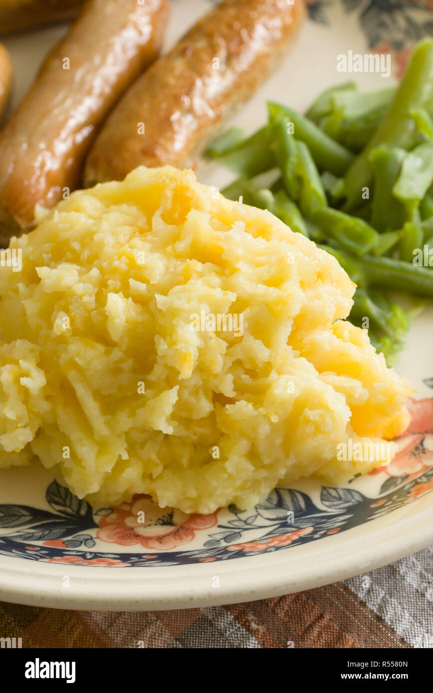 Ponchmipe ein traditionelles Gericht, Kartoffelpüree und Schwede oder Rübe gewürzt mit Butter und Milch ursprünglich aus Nord Wales Stockfoto