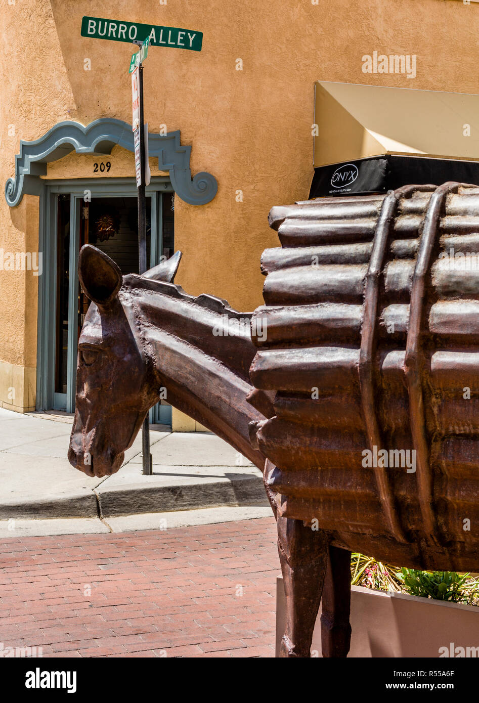 Burro Gasse, Santa Fe, New Mexico, USA. Stockfoto