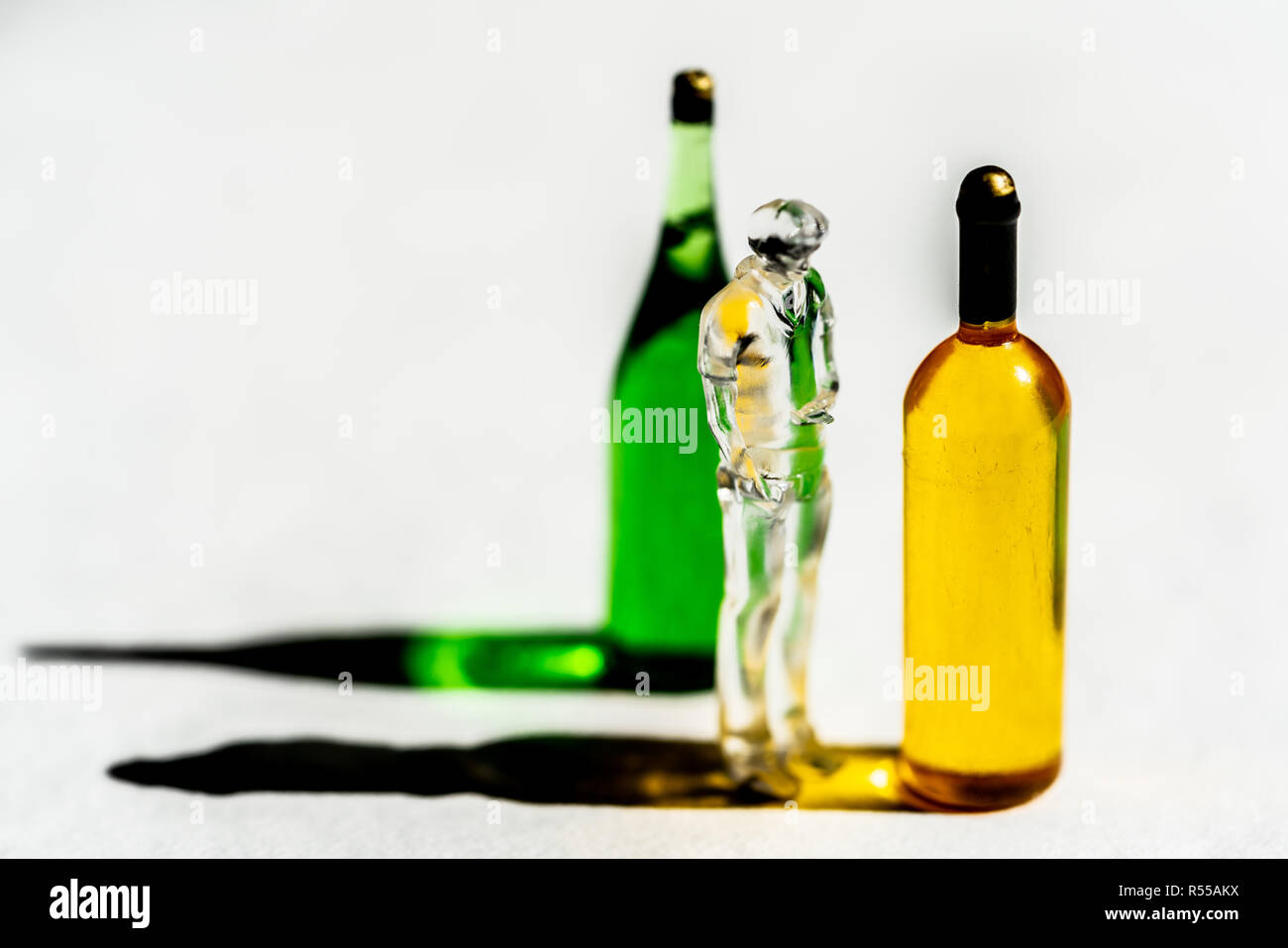 Konzept des Alkoholismus. Stockfoto