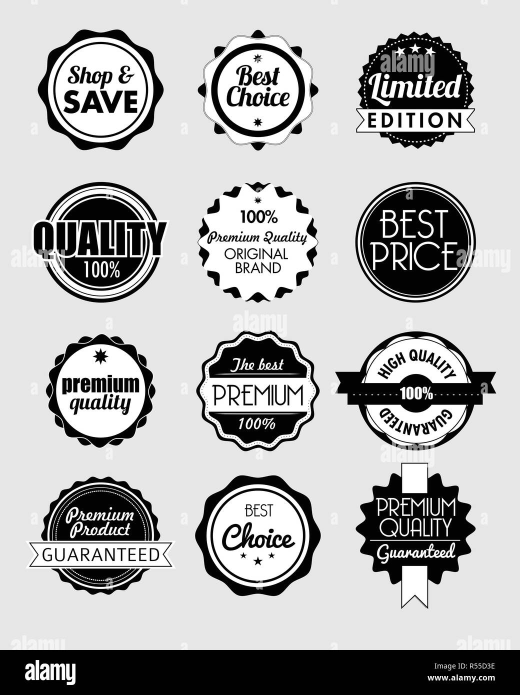 Satz von Vintage Verkauf und Promotion badges Stock Vektor