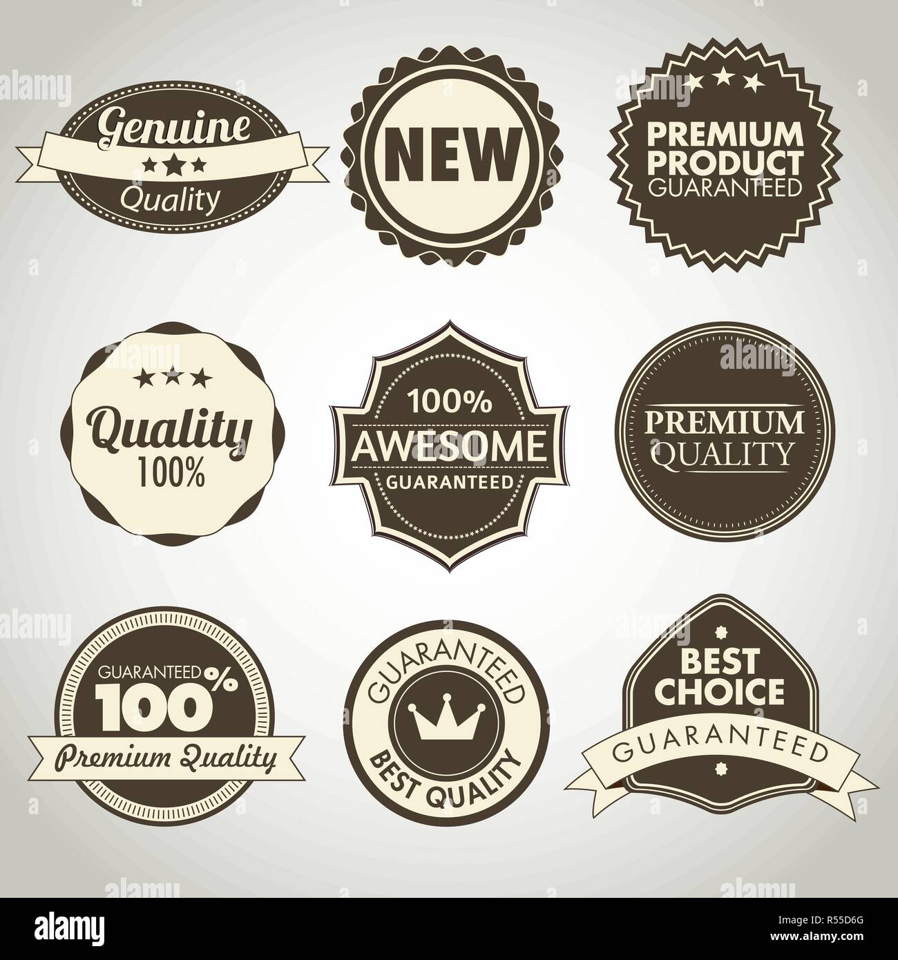 Satz von Vintage Verkauf und Promotion badges Stock Vektor