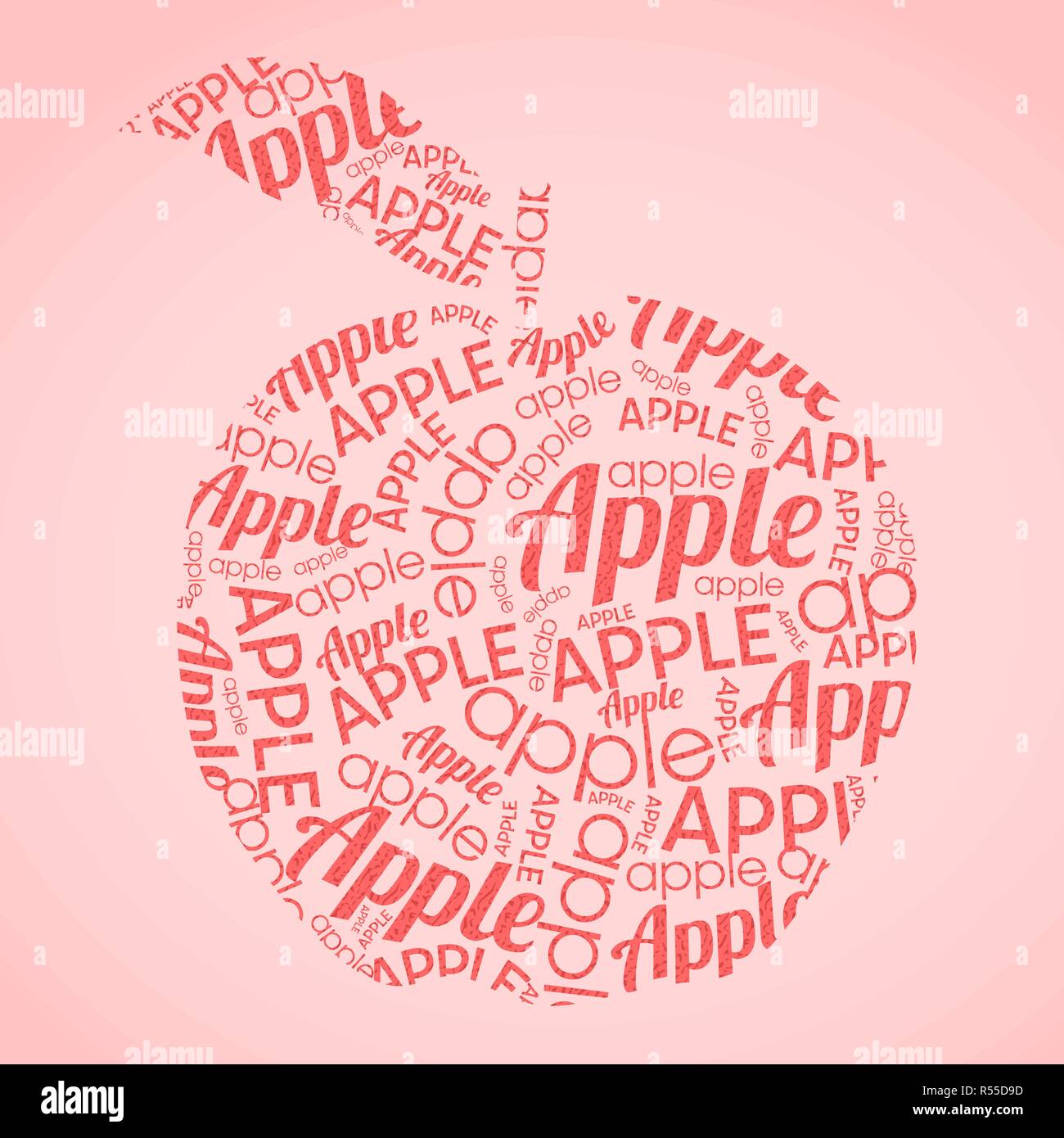 Apple Form aus Buchstaben, Vektor, Abbildung Stock Vektor