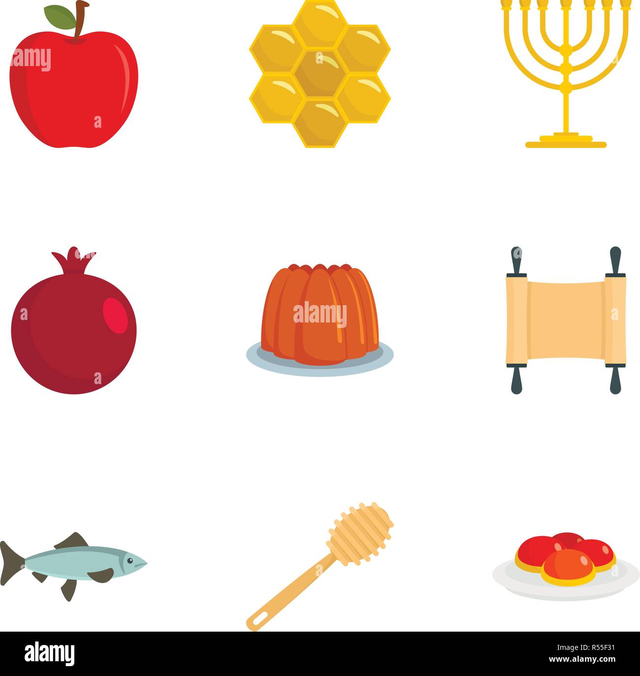 Israel urlaub Icon Set. Flache Set von 9 Israel urlaub Vector Icons für Web Design Stock Vektor