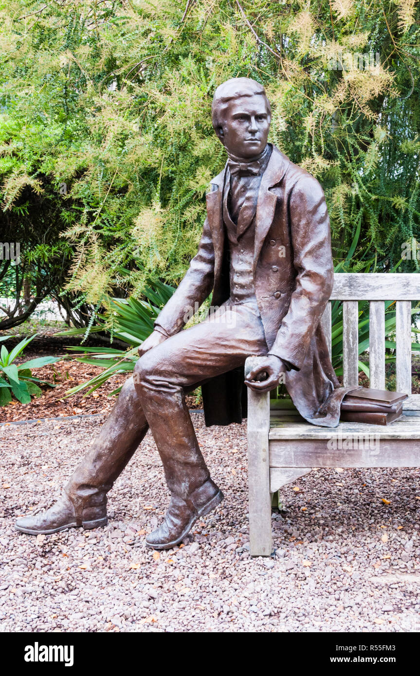 Statue von Charles Darwin von Anthony Smith am Christ's College in Cambridge. Stockfoto