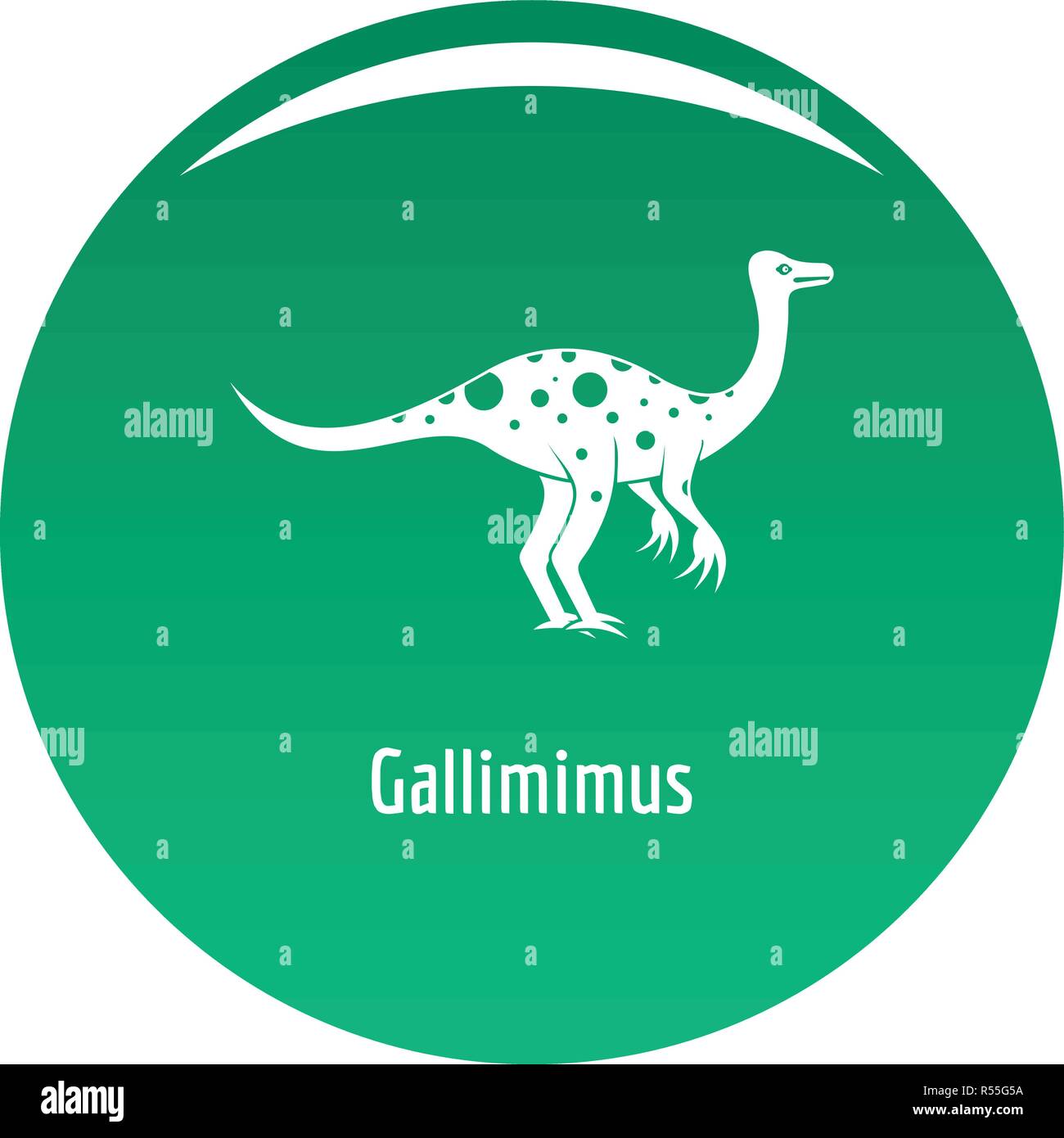 Gallimimus Symbol. Einfache Abbildung: gallimimus Vektor Icon für das Design grün Stock Vektor