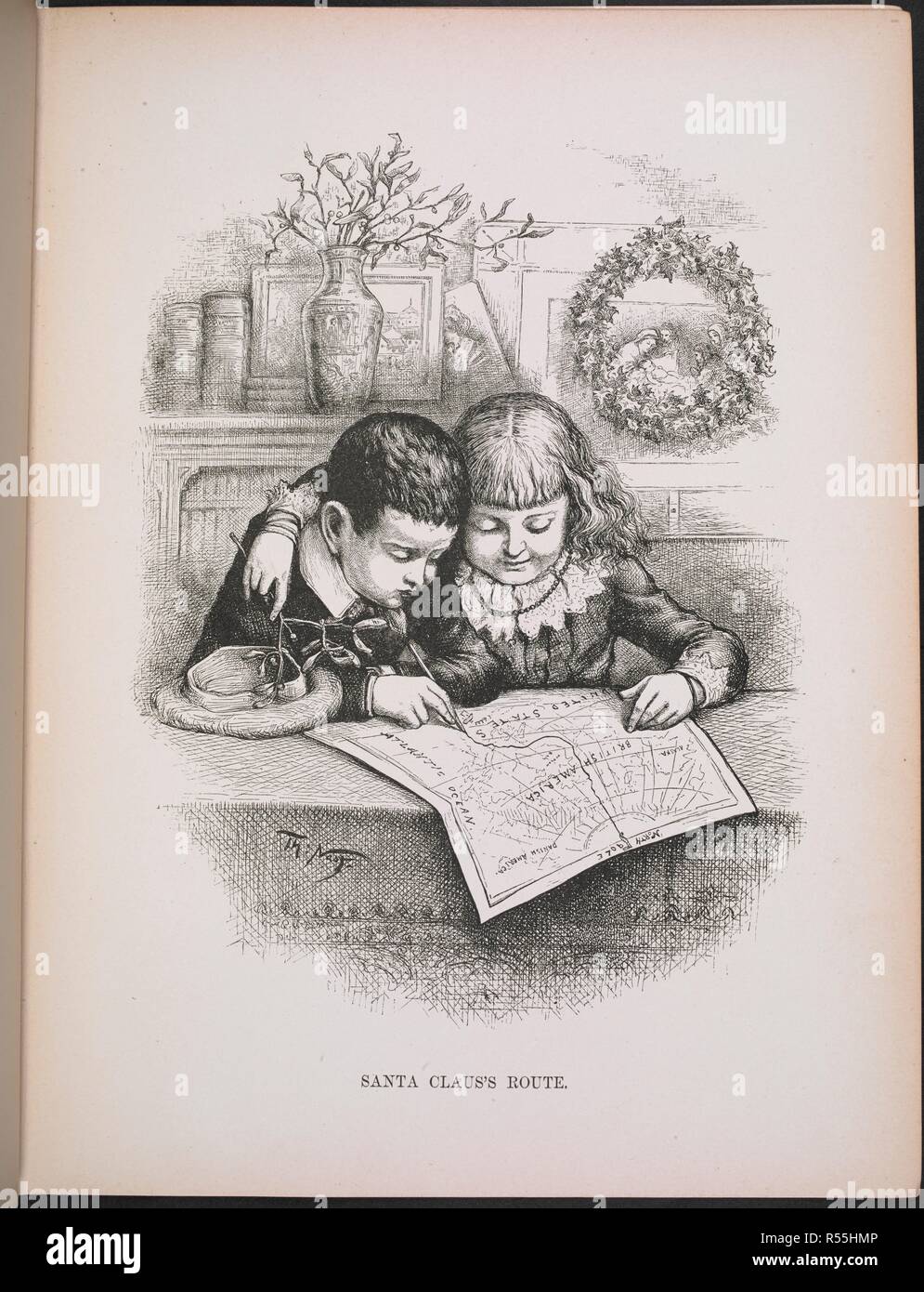 Santa Claus der Route. T. Nast's Christmas Zeichnungen für die menschliche Rasse. London; New York [Druck]: Sampson Niedrig & Co., 1890 [1889]. Quelle: 12330.m., 12. Autor: NAST, Thomas. Stockfoto