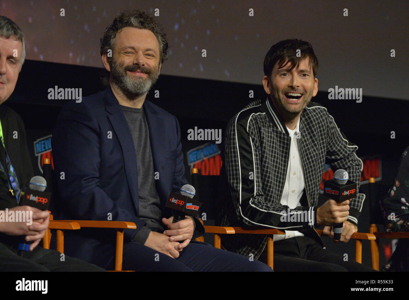 Michael Sheen und David Tennant besucht die "gutes Omen" TV-show Panel an der New York Comic Con am 6. Oktober 2018 in New York City. Stockfoto