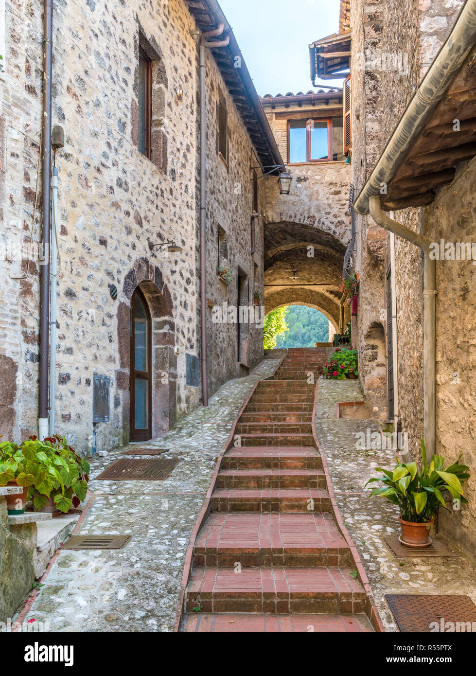 Scheggino, idyllisches Dorf in der Provinz von Perugia in der Region Umbrien in Italien. Stockfoto