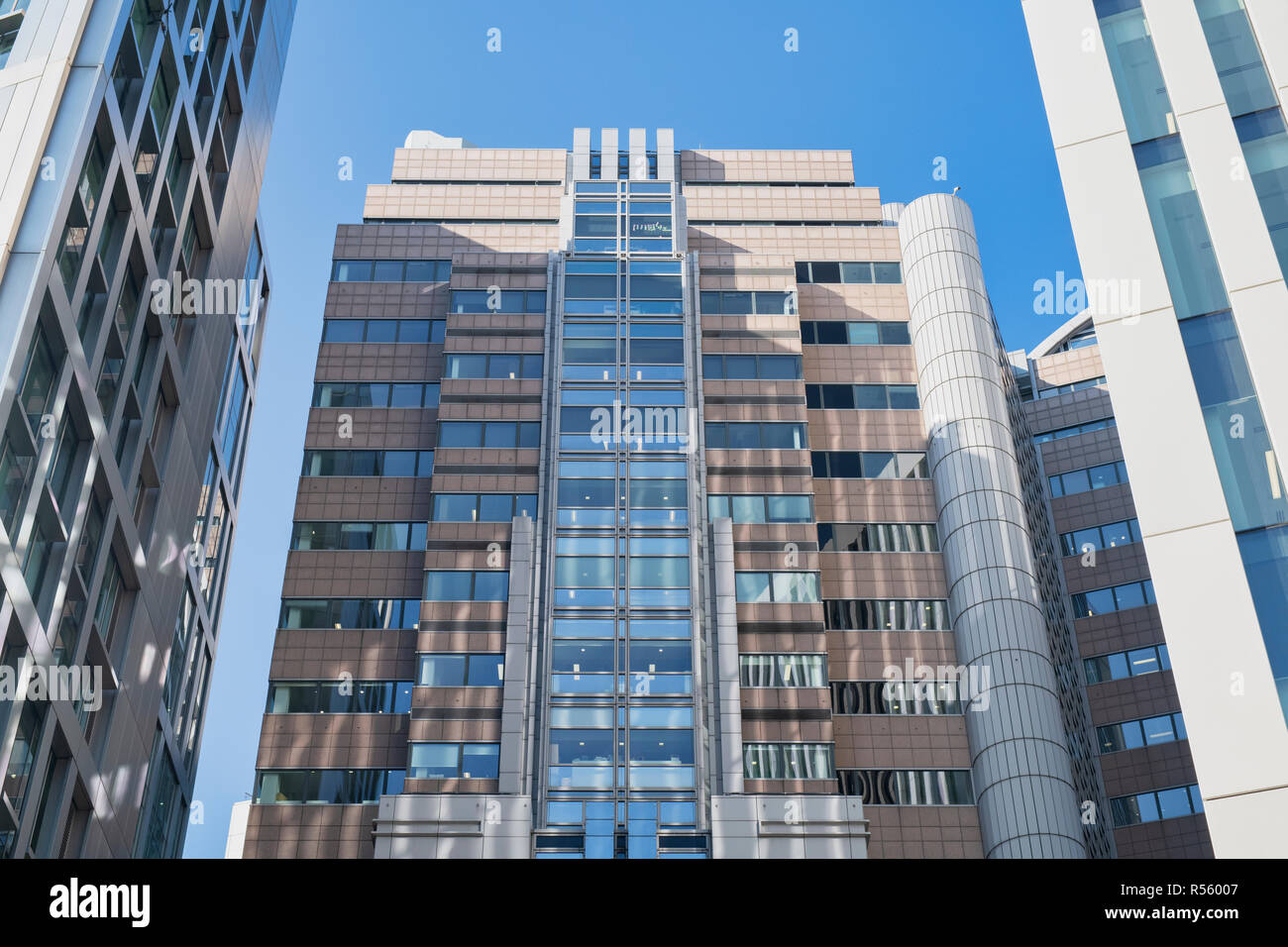 Bürogebäude hohe Gebäude. Moorgate und London Wall, London, England Stockfoto