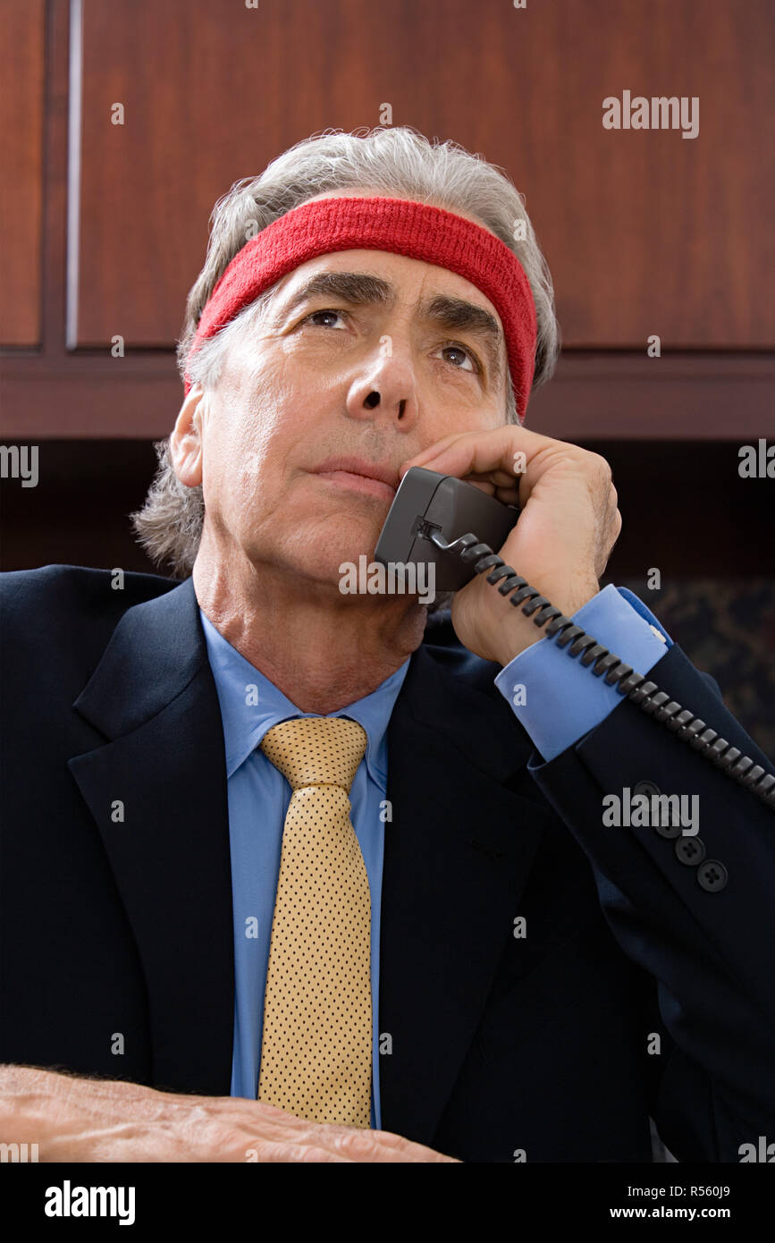Geschäftsmann, tragen ein Schweißband Stockfoto