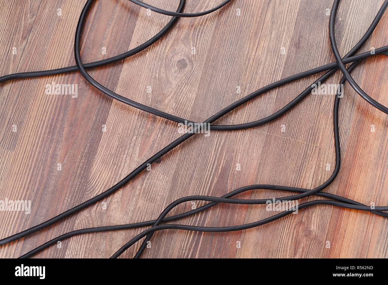 Kabel auf dem Boden Stockfoto