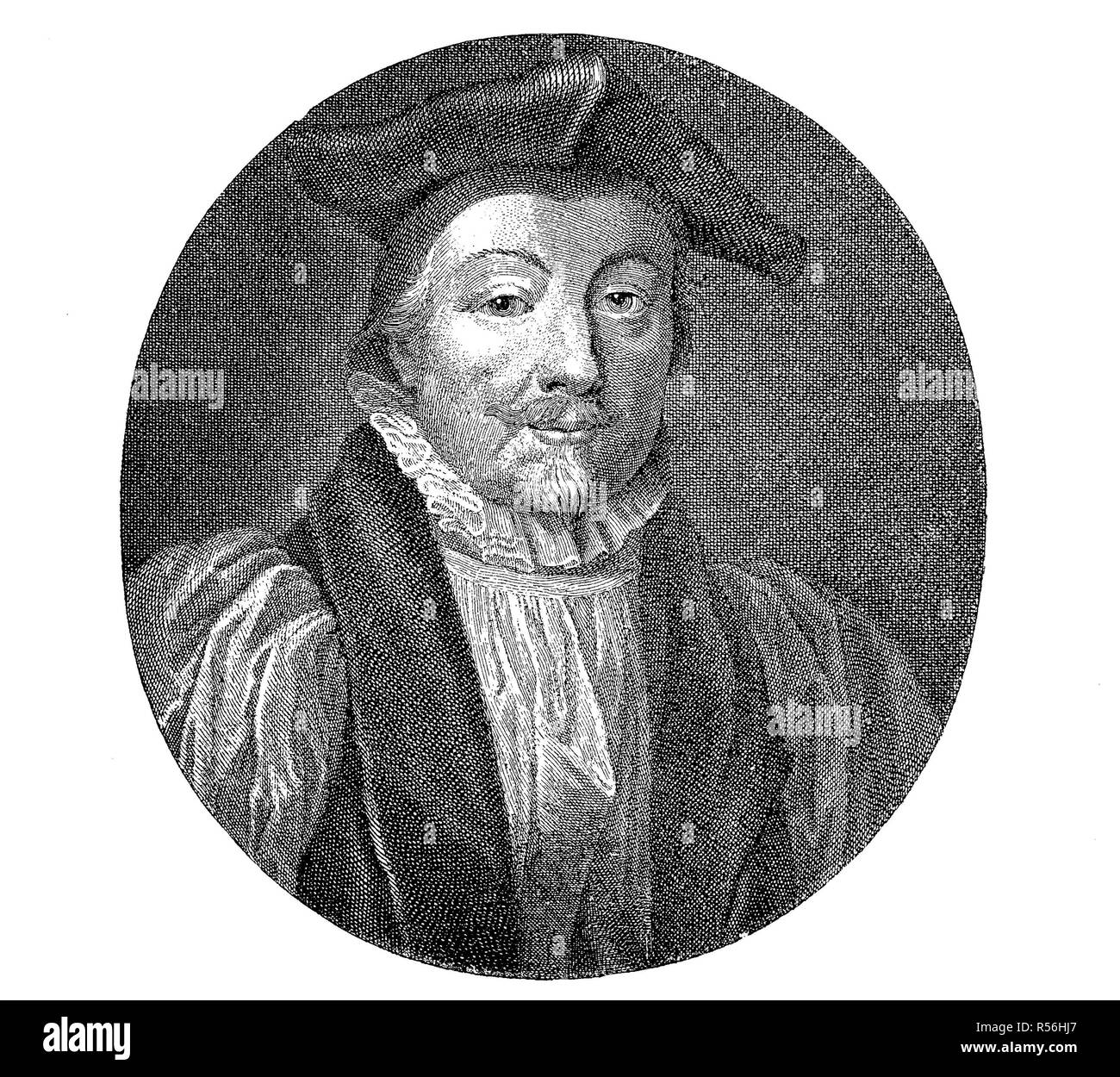 William Laud, Oktober 7, 1573, 10. Januar 1645, Erzbischof von Canterbury, Holzschnitt, England Stockfoto
