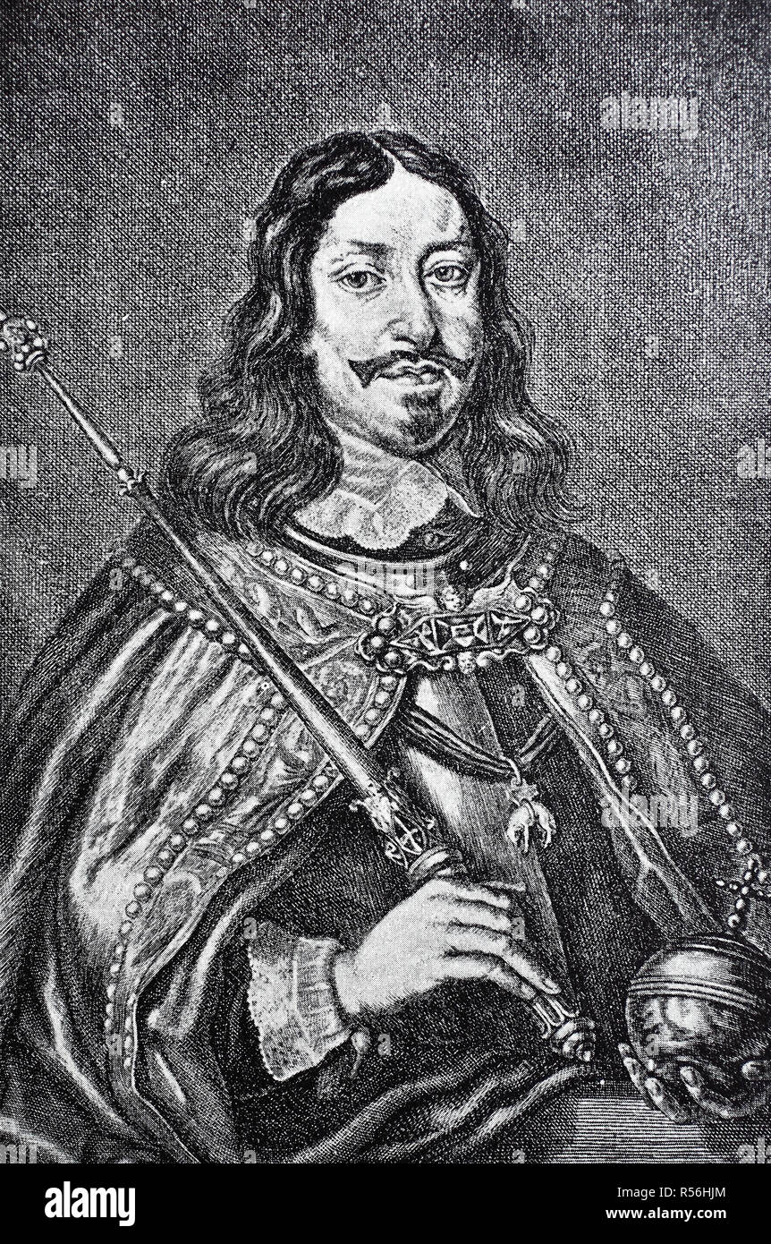 Ferdinand III., 13. Juli 1608, den 2. April 1657, Kaiser des Heiligen Römischen Reiches, Holzschnitt, Ungarn Stockfoto